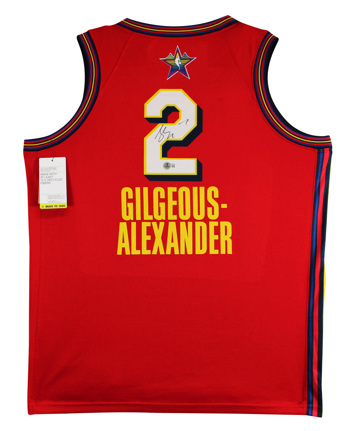 Thunder Shai Gilgeous-Alexander Signed Red ASG Nike Jordan Swingman Jersey BAS