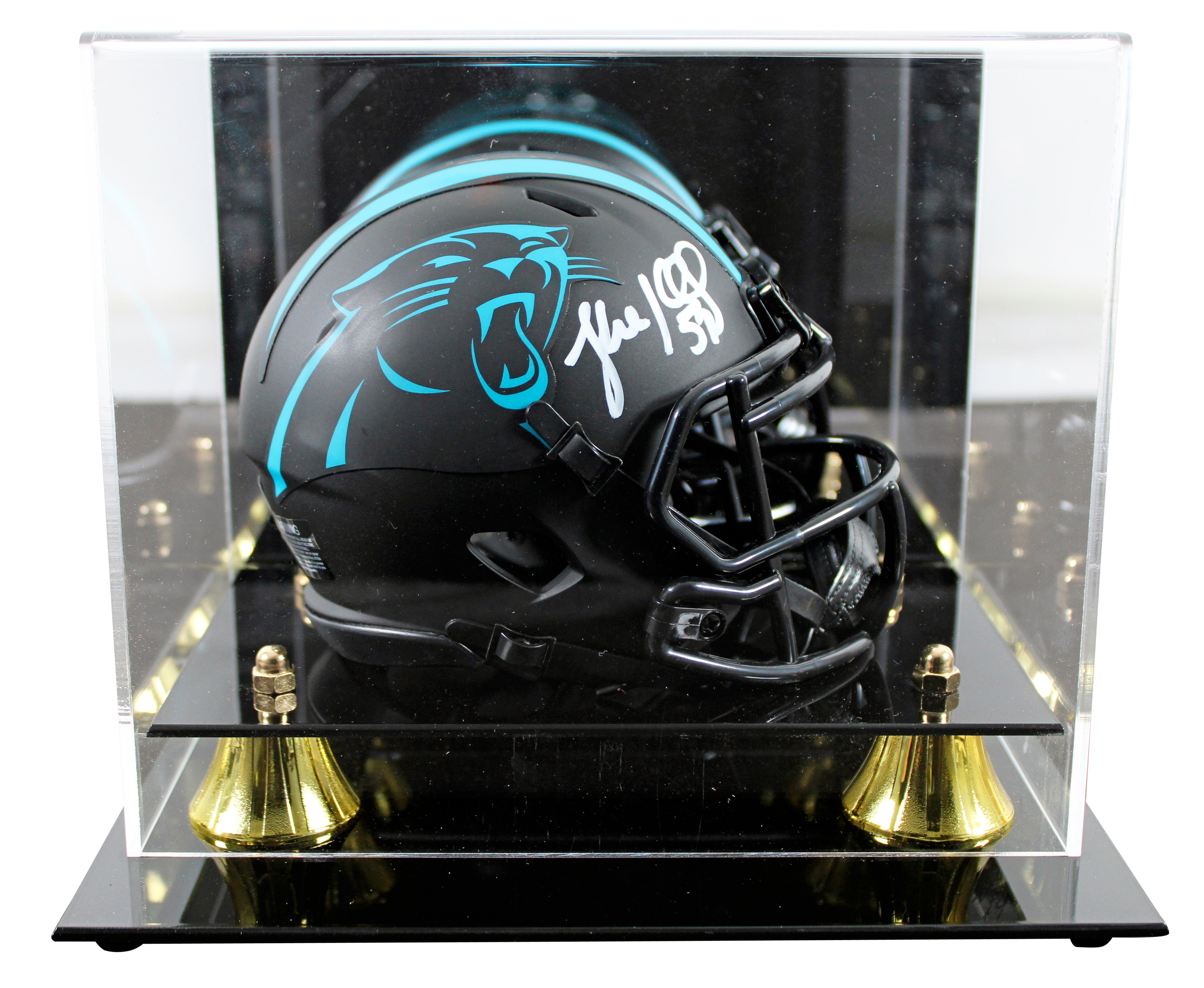 Panthers Luke Kuechly Authentic Signed Eclipse Speed Mini Helmet w/ Case BAS Wit