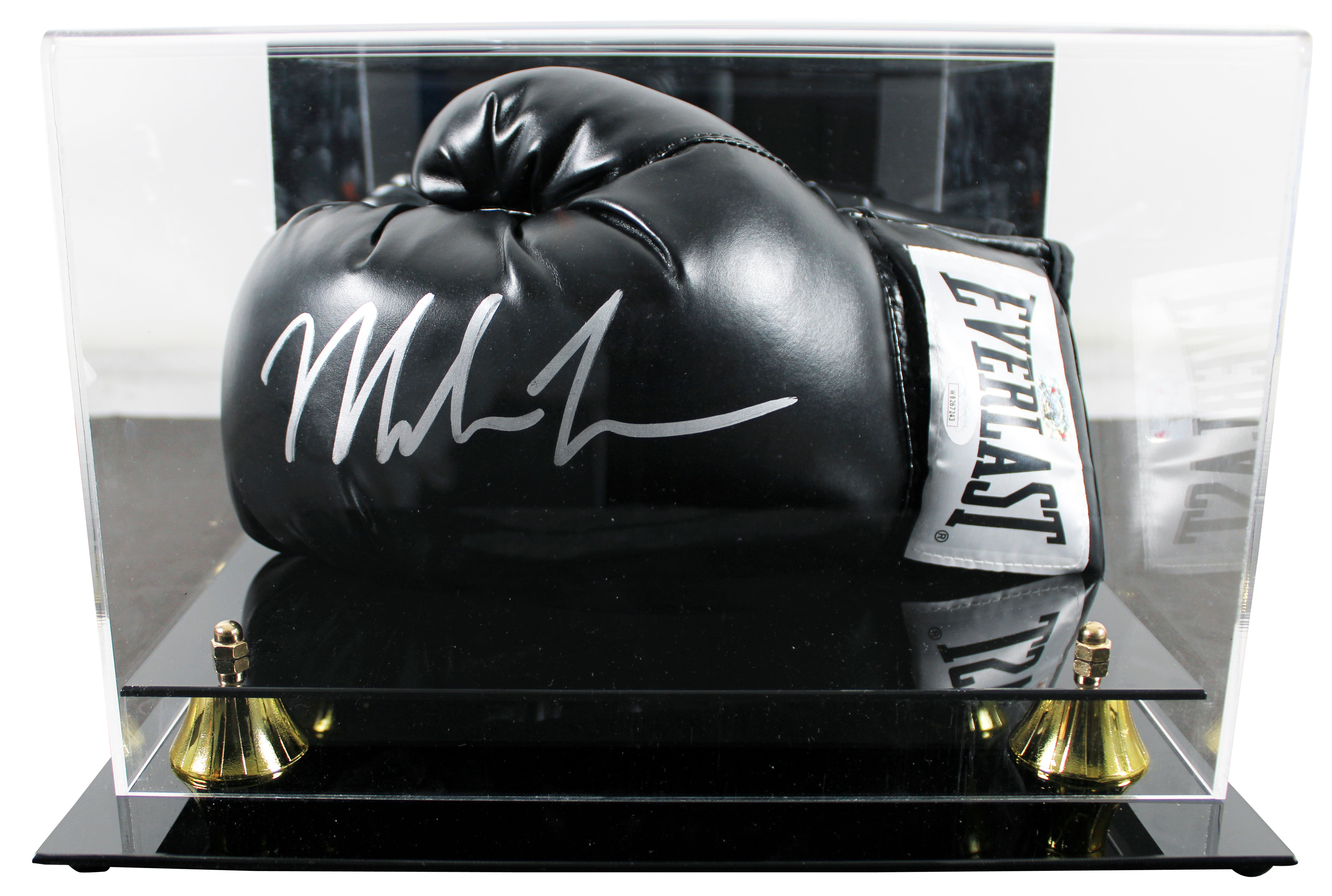 Mike Tyson Signed Black Left Hand Everlast Boxing Glove w/ Case JSA Witness