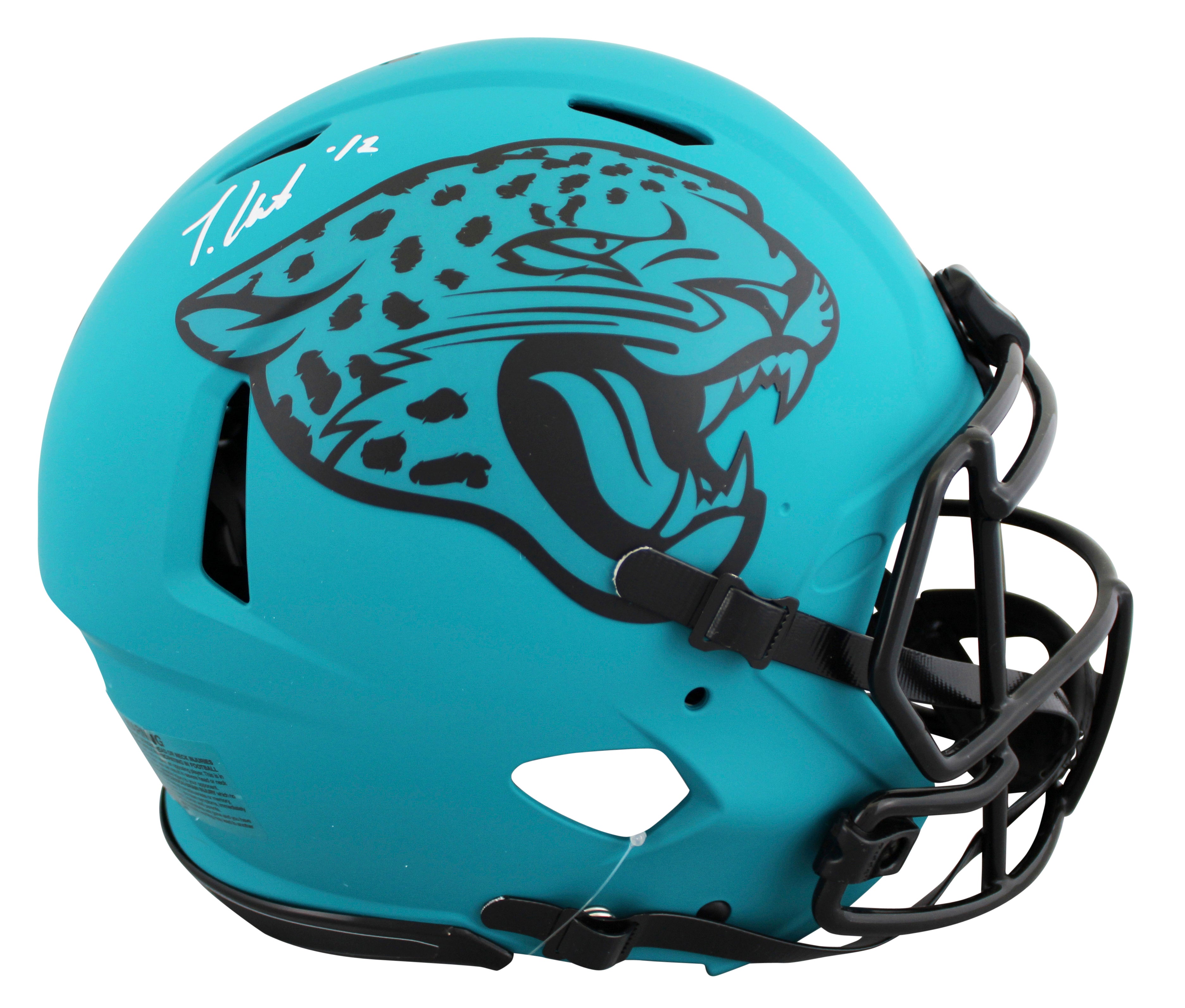 Jaguars Travis Hunter Signed Rave Full Size Speed Proline Helmet W/ Case BAS Wit