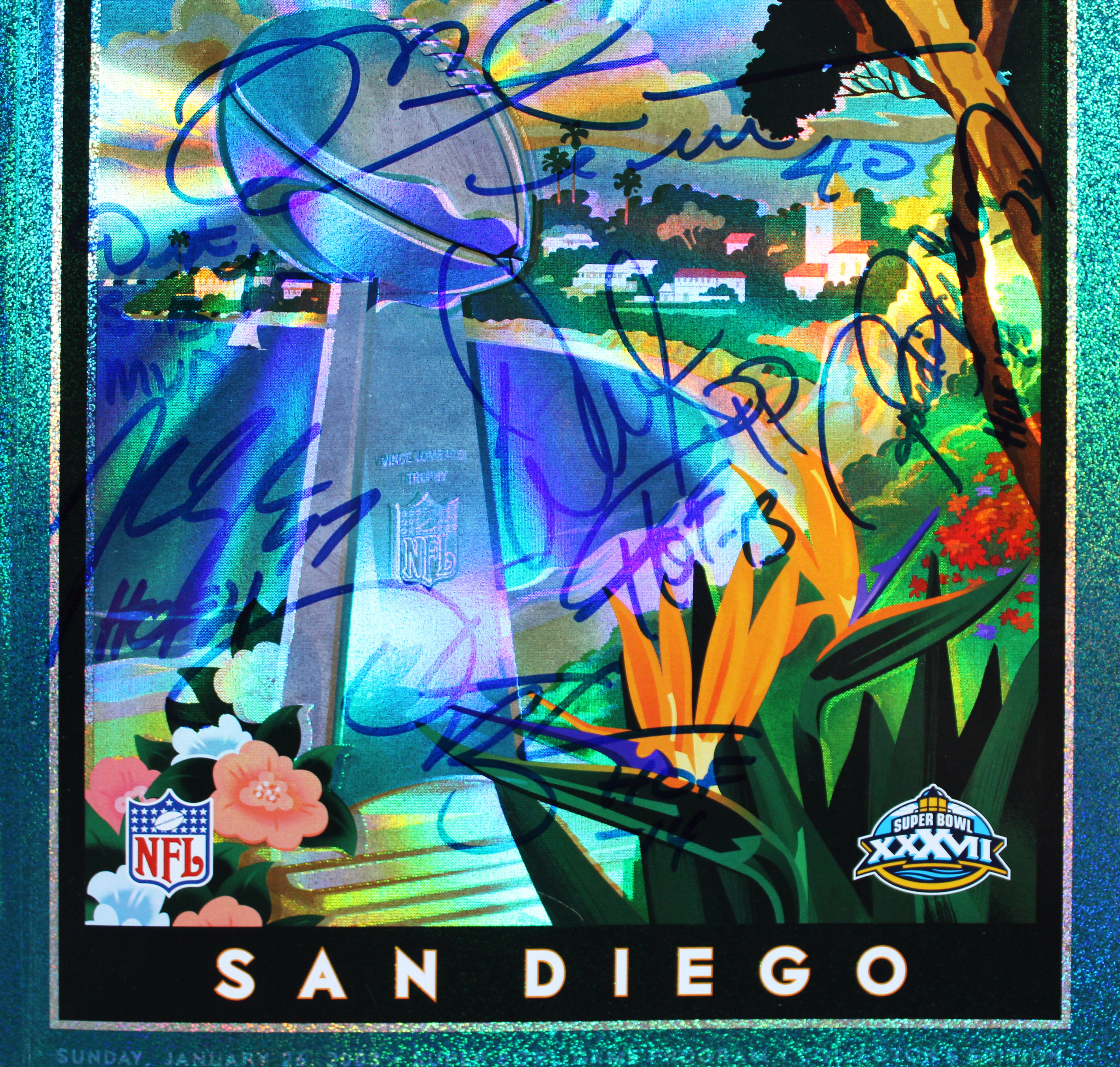 Bucs (7) Jackson, Sapp, Lynch, Alstott, Brooks +2  Signed SB 37 Program BAS Wit