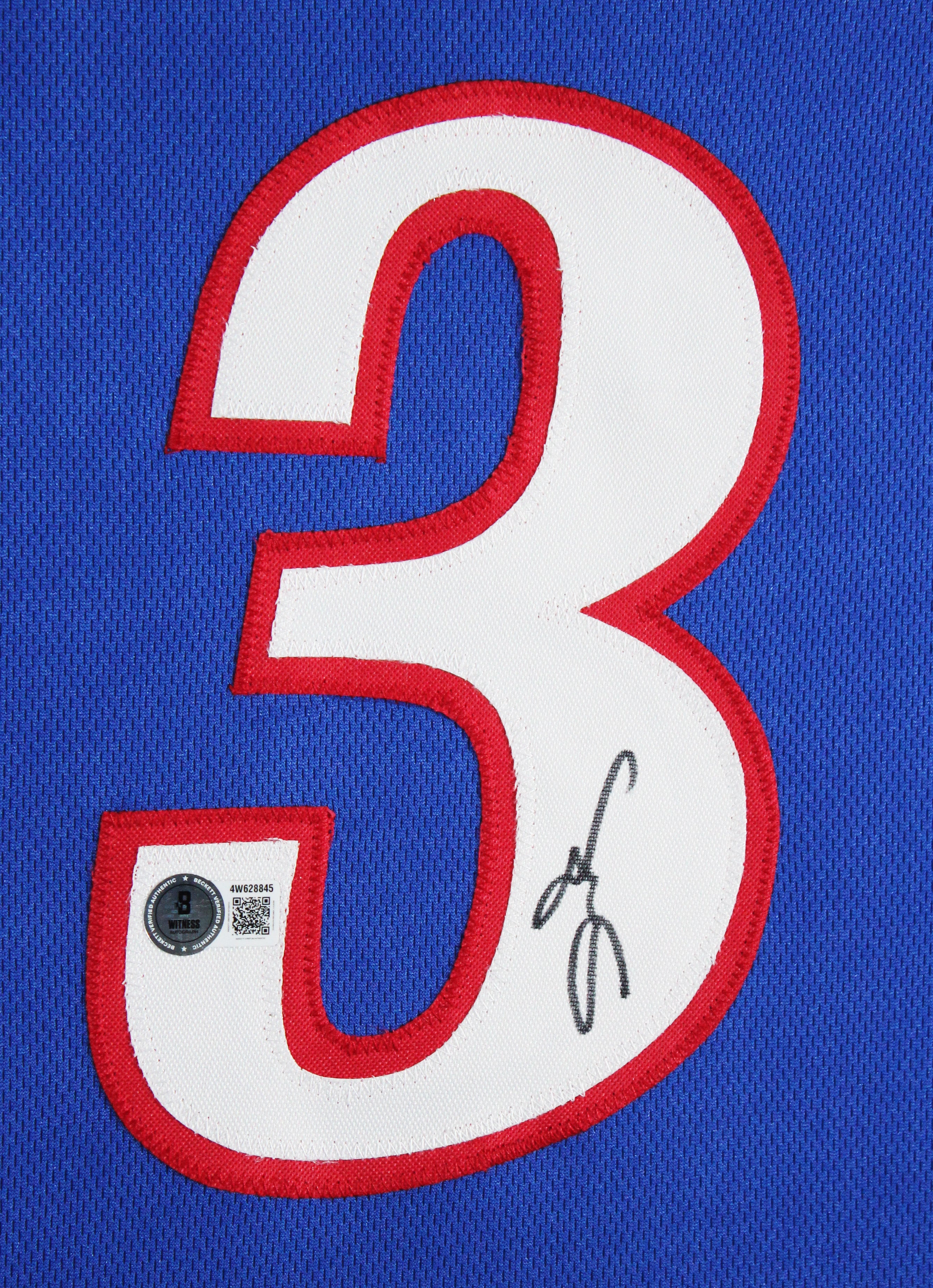 Allen Iverson Authentic Signed Blue Pro Style Framed Jersey Autographed BAS