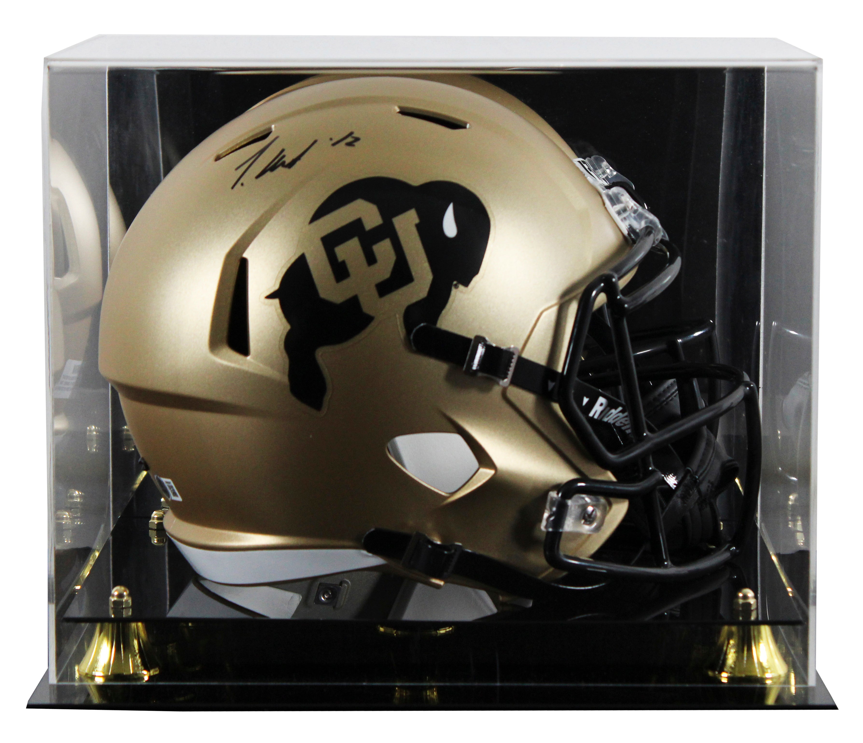 Colorado Travis Hunter Signed Full Size Speed Rep Helmet W/ Case BAS Witnessed