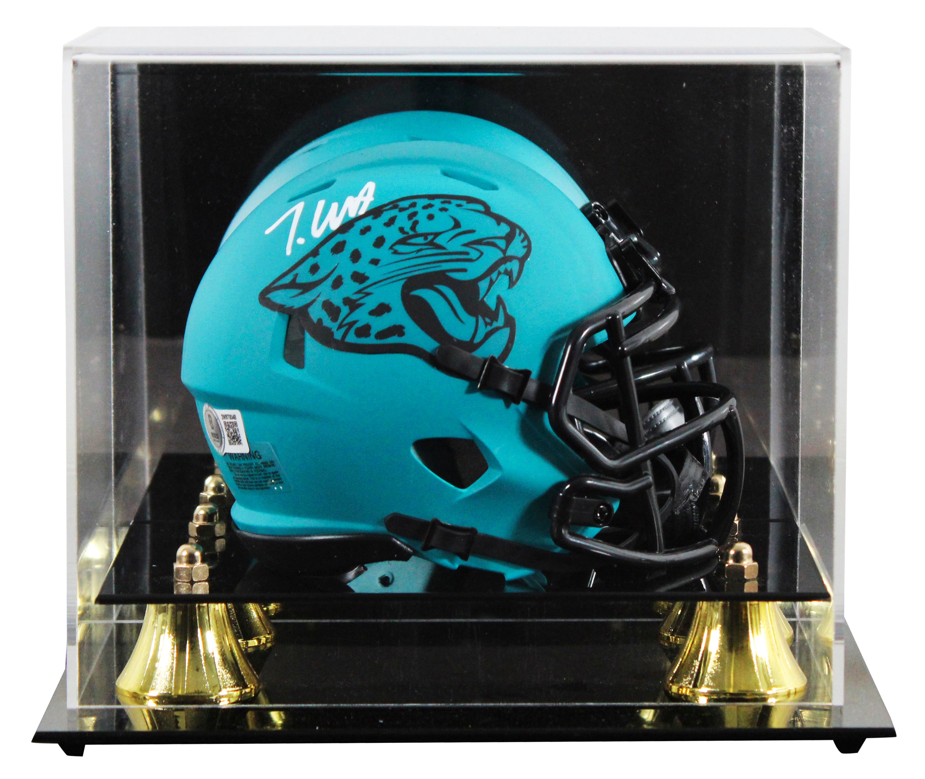 Jaguars Travis Hunter Signed Rave Speed Mini Helmet W/ Case BAS Witnessed