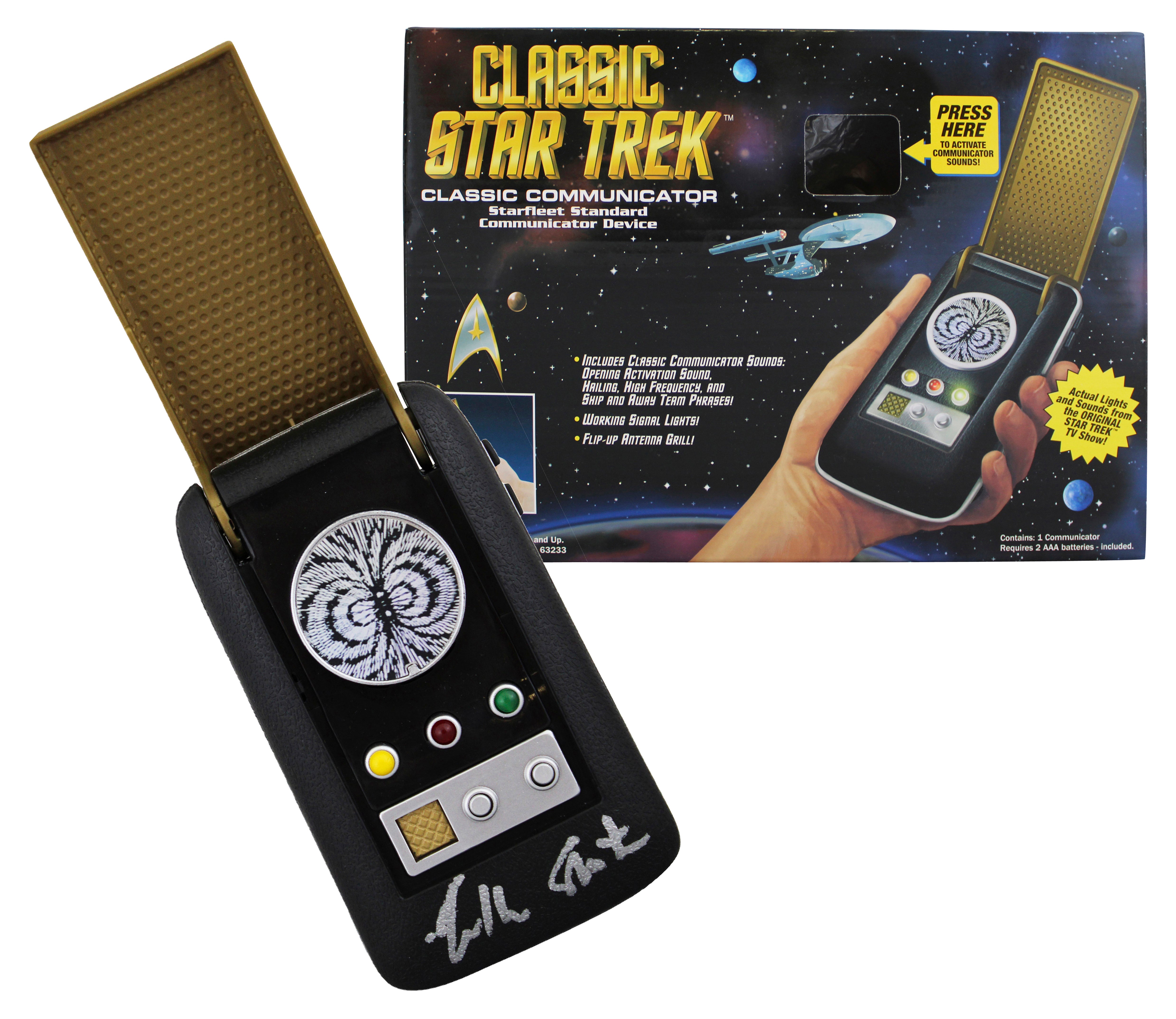 William Shatner Star Trek Signed Replica Scale Communicator Prop BAS #BS96639