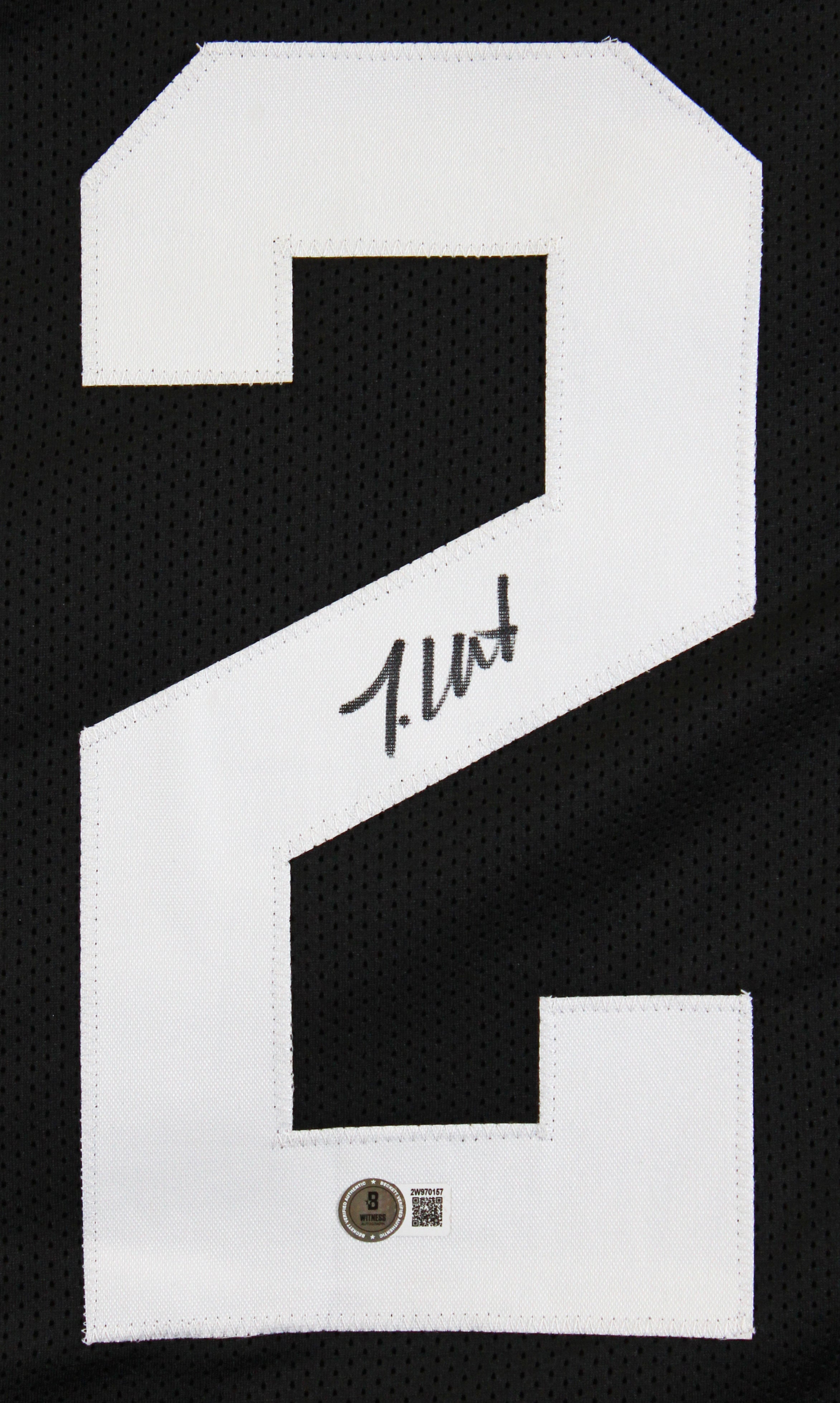 Travis Hunter Authentic Signed Black Pro Style Jersey Autographed BAS Witnessed