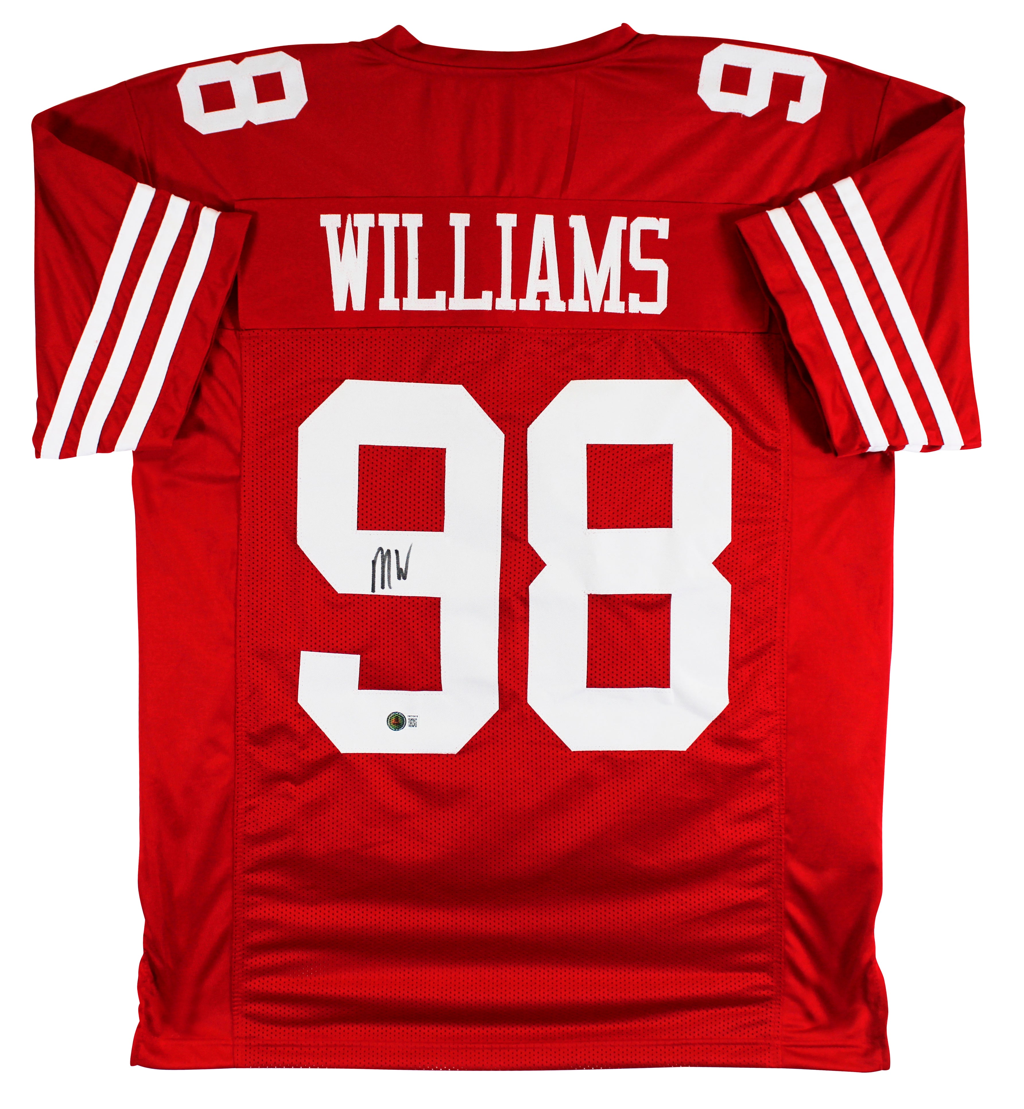 Mykel Williams Authentic Signed Red Pro Style Jersey Autographed BAS Witnessed