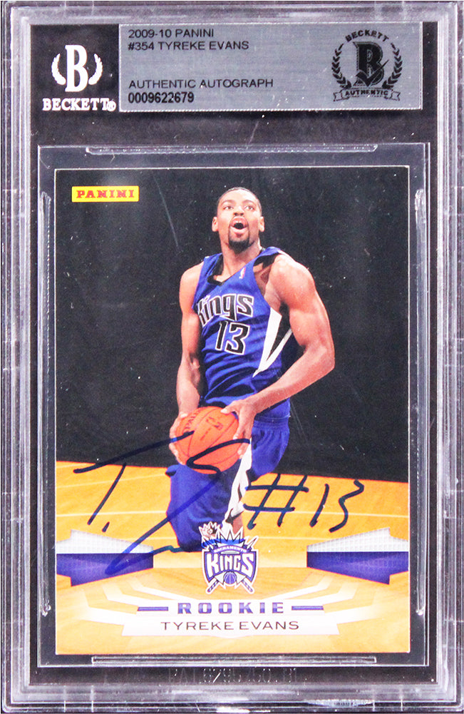 Kings Tyreke Evans Authentic Signed 2009 Panini #354 Rookie Card BAS Slabbed