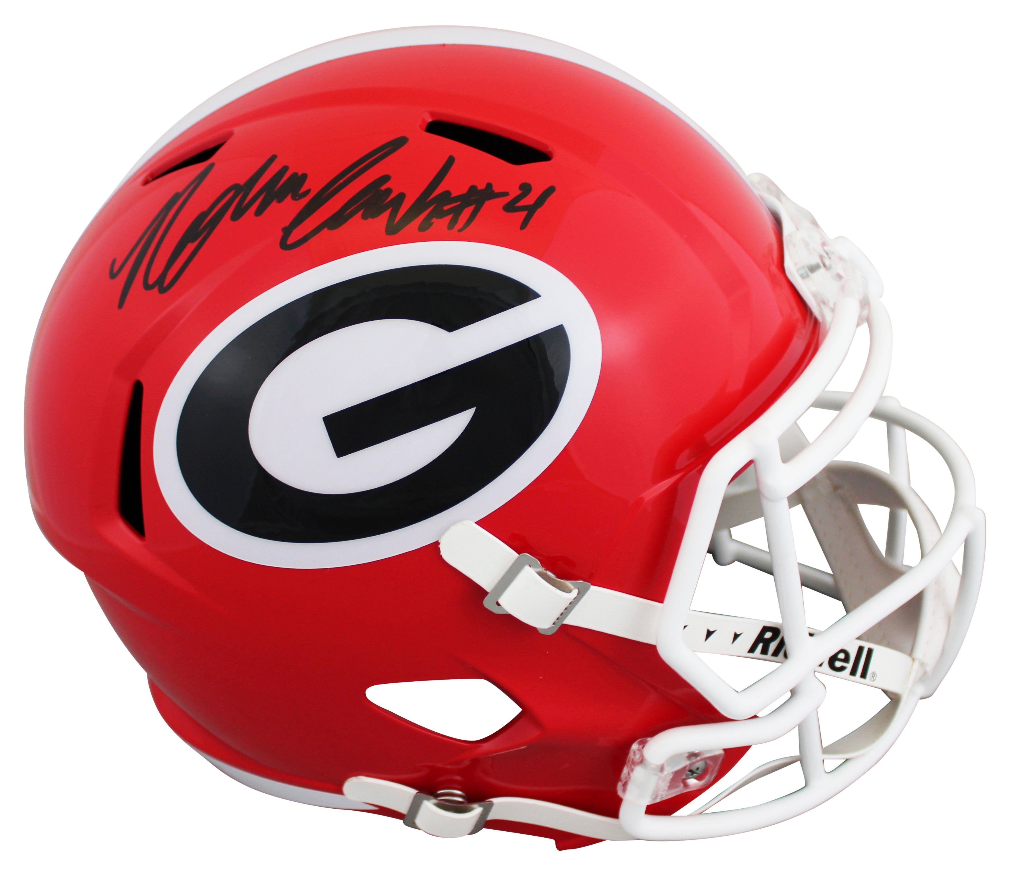 Georgia Nolan Smith Signed Full Size Speed Rep Helmet W/ Case JSA Witnessed