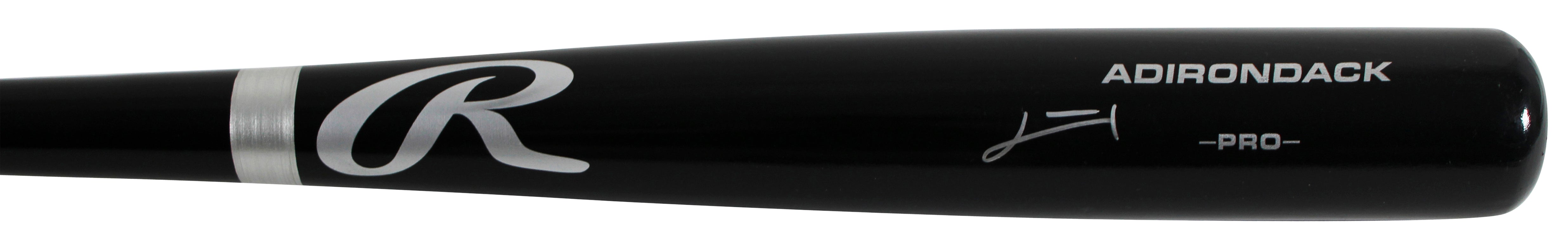 Rays Junior Caminero Authentic Signed Black Rawlings Adirondack Baseball Bat BAS