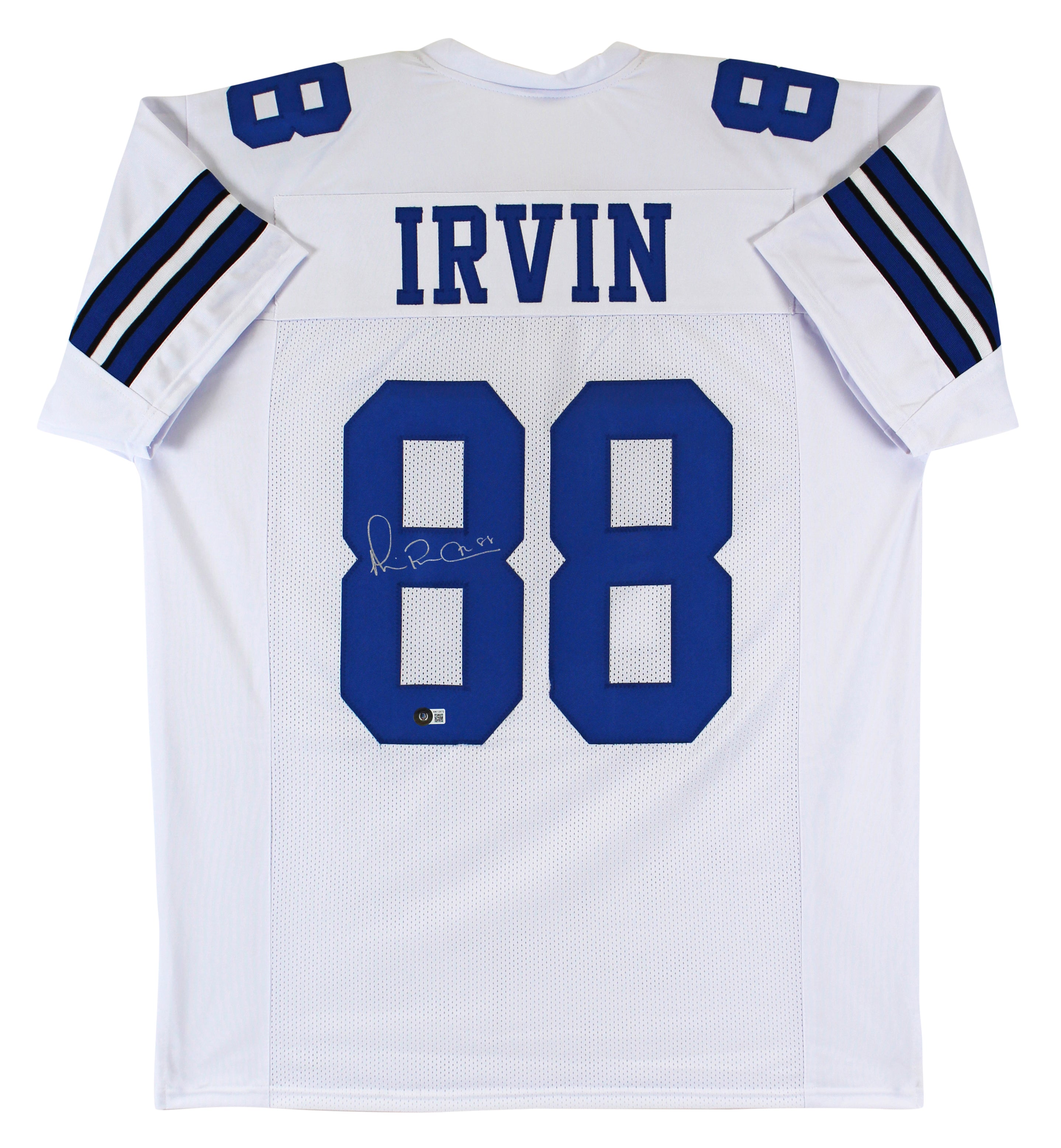 Michael Irvin Authentic Signed White Pro Style Jersey BAS Witnessed 2