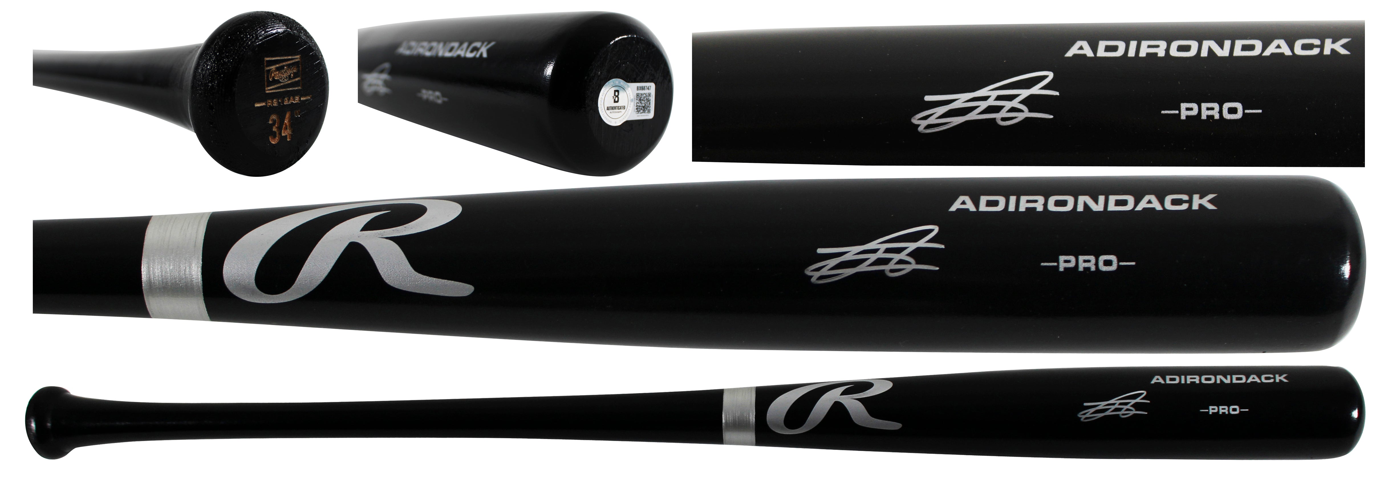 Mariners Julio Rodriguez Authentic Signed Black Rawlings Adirondack Bat BAS