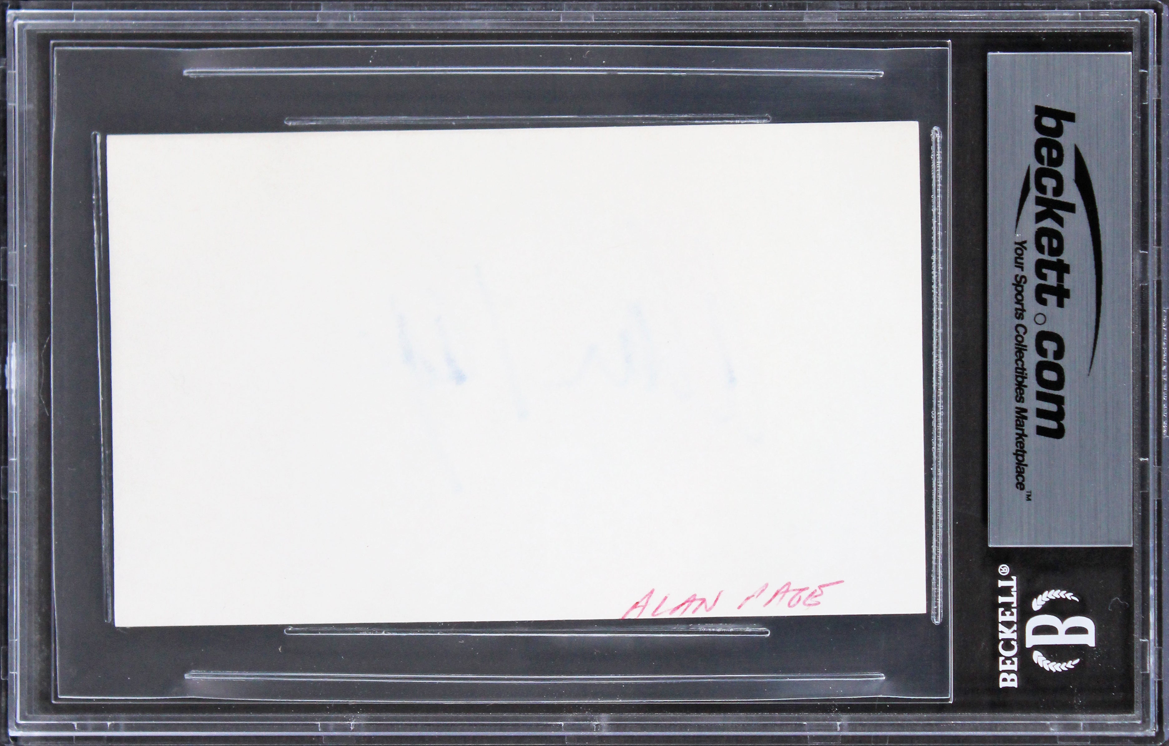 Vikings Alan Page Authentic Signed 3x5 Index Card Autographed BAS Slabbed