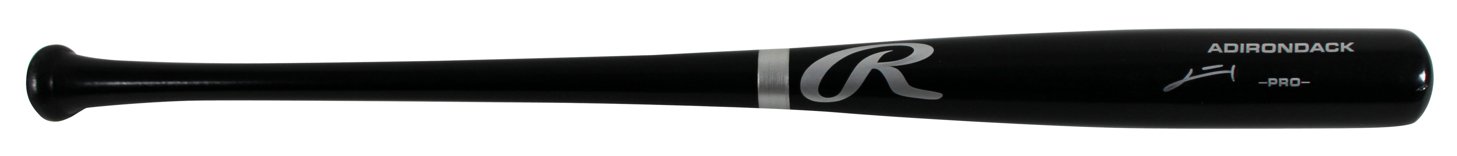 Rays Junior Caminero Signed Black Rawlings Adirondack Baseball Bat BAS #BX68764