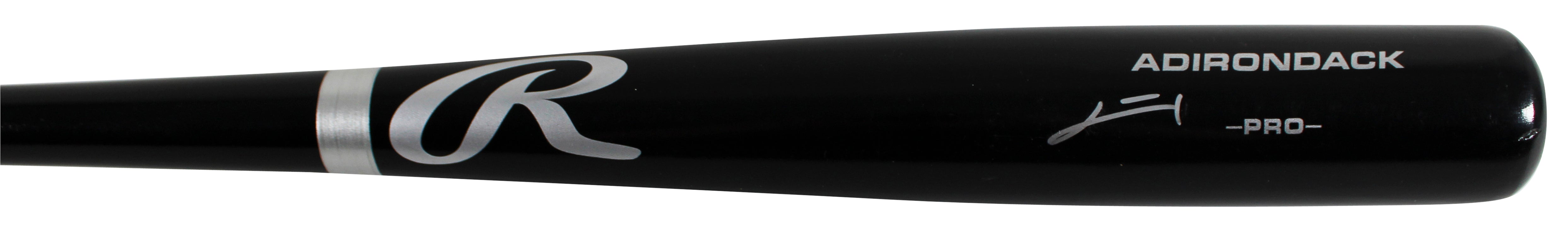 Rays Junior Caminero Signed Black Rawlings Adirondack Baseball Bat BAS #BX68764