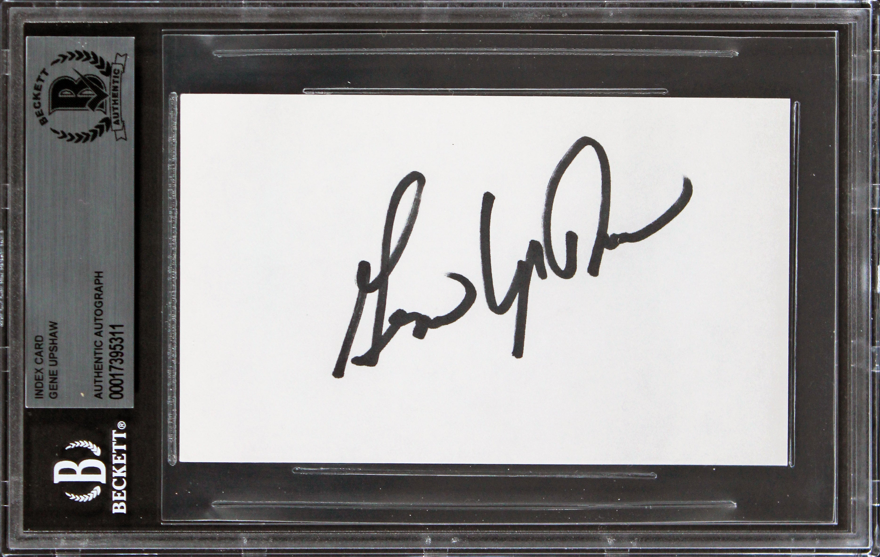 Raiders Gene Upshaw Authentic Signed 3x5 Index Card Autographed BAS Slabbed