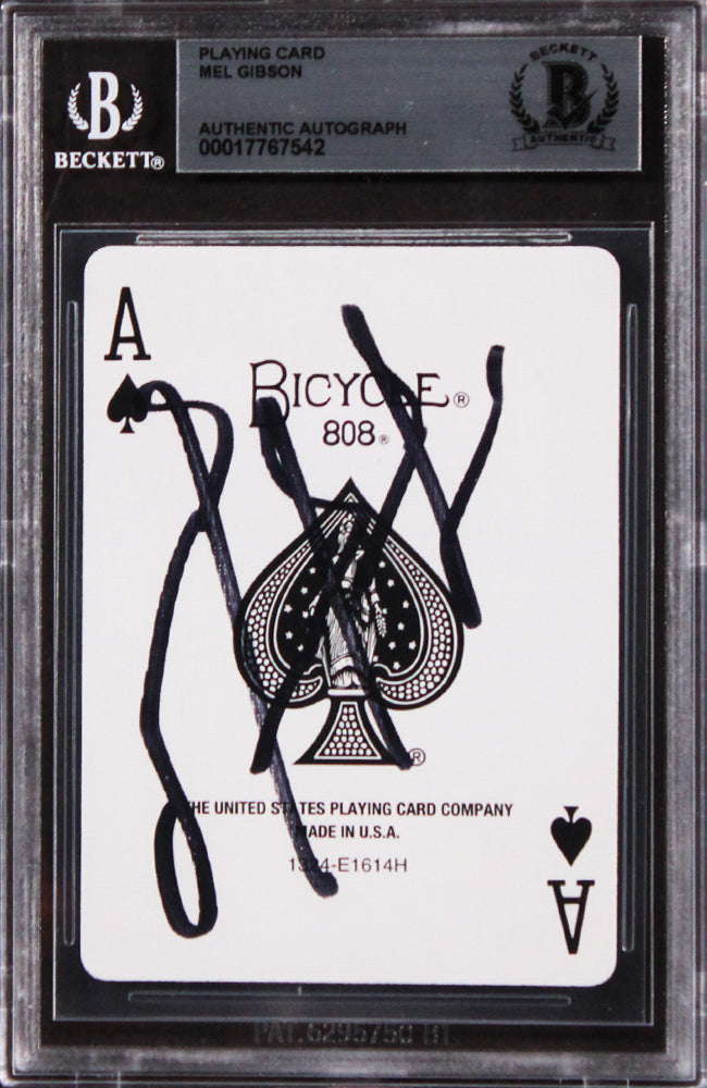 Mel Gibson Maverick Authentic Signed Ace Of Spades Card BAS Slabbed 2