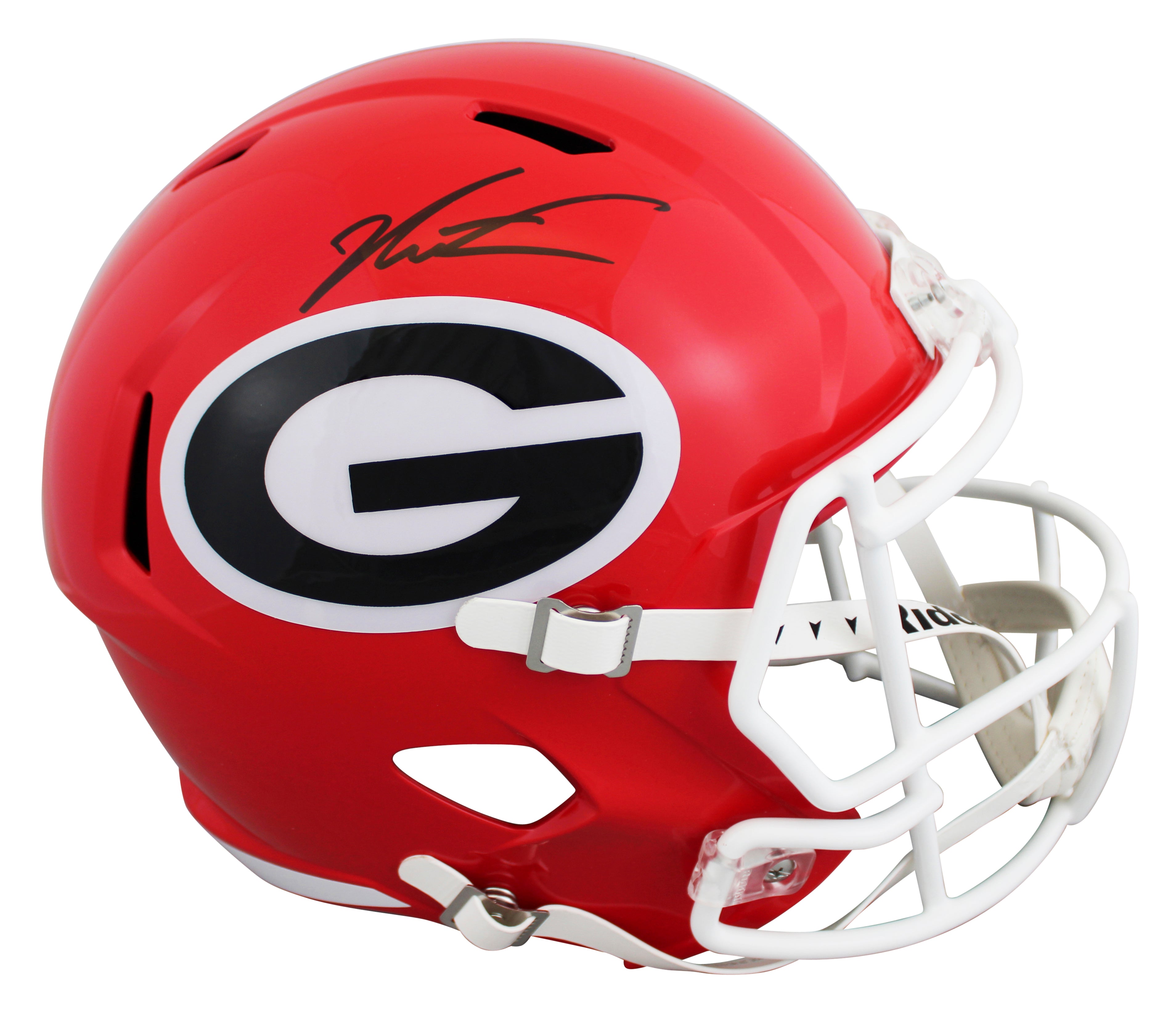 Georgia Jalen Carter Authentic Signed Full Size Speed Rep Helmet JSA Witness