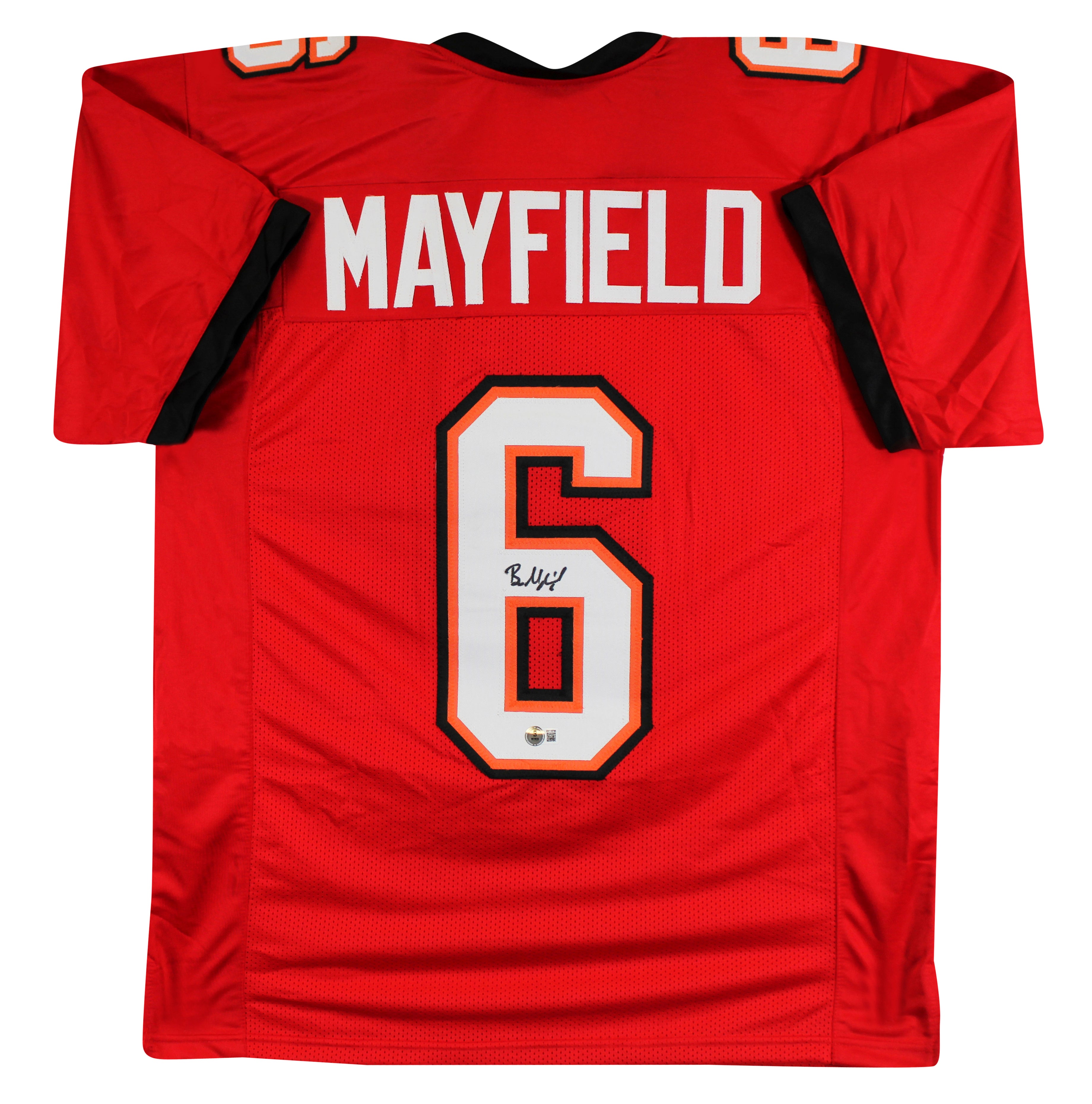 Baker Mayfield Authentic Signed Red Pro Style Jersey Autographed BAS Witnessed
