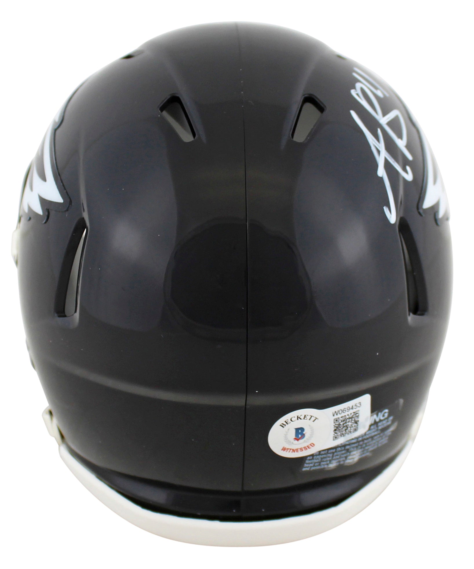 Eagles A.J. Brown Signed Alternate 2022 Speed Mini Helmet W/ Case BAS Witnessed