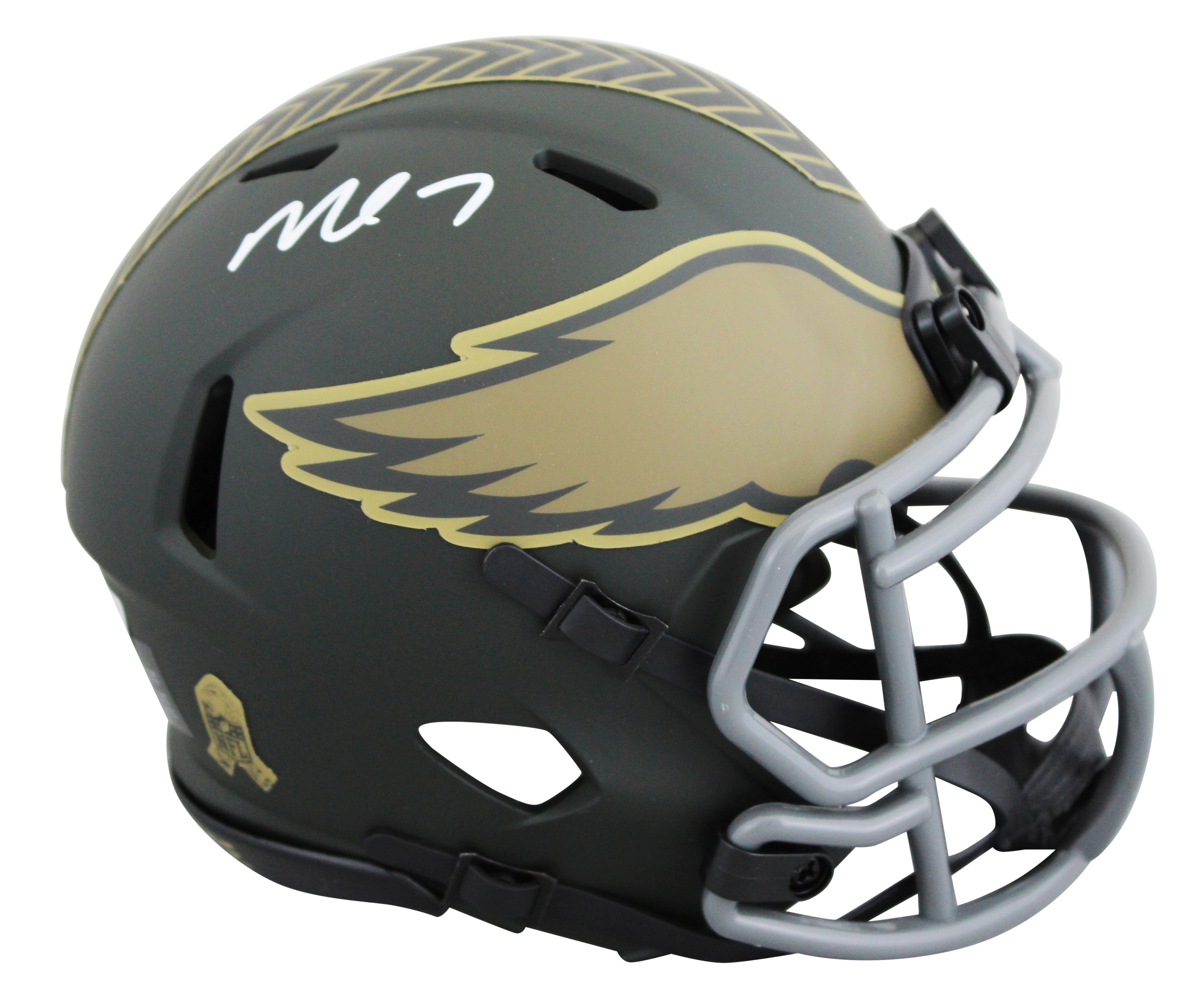 Eagles Michael Vick Signed Salute to Service IV Speed Mini Helmet BAS Witnessed