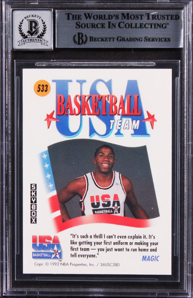 Lakers Magic Johnson Authentic Signed 1991 Skybox #533 Card Auto 10! BAS Slabbed