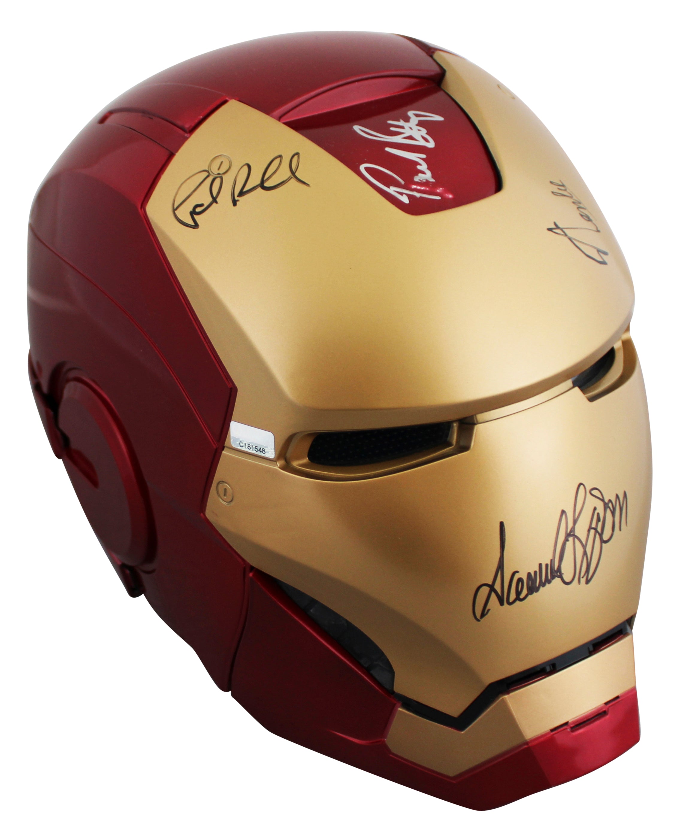 The Avengers (5) Lee, Jackson, Rudd +2 Signed Iron Man F/S Helmet BAS #AE64818