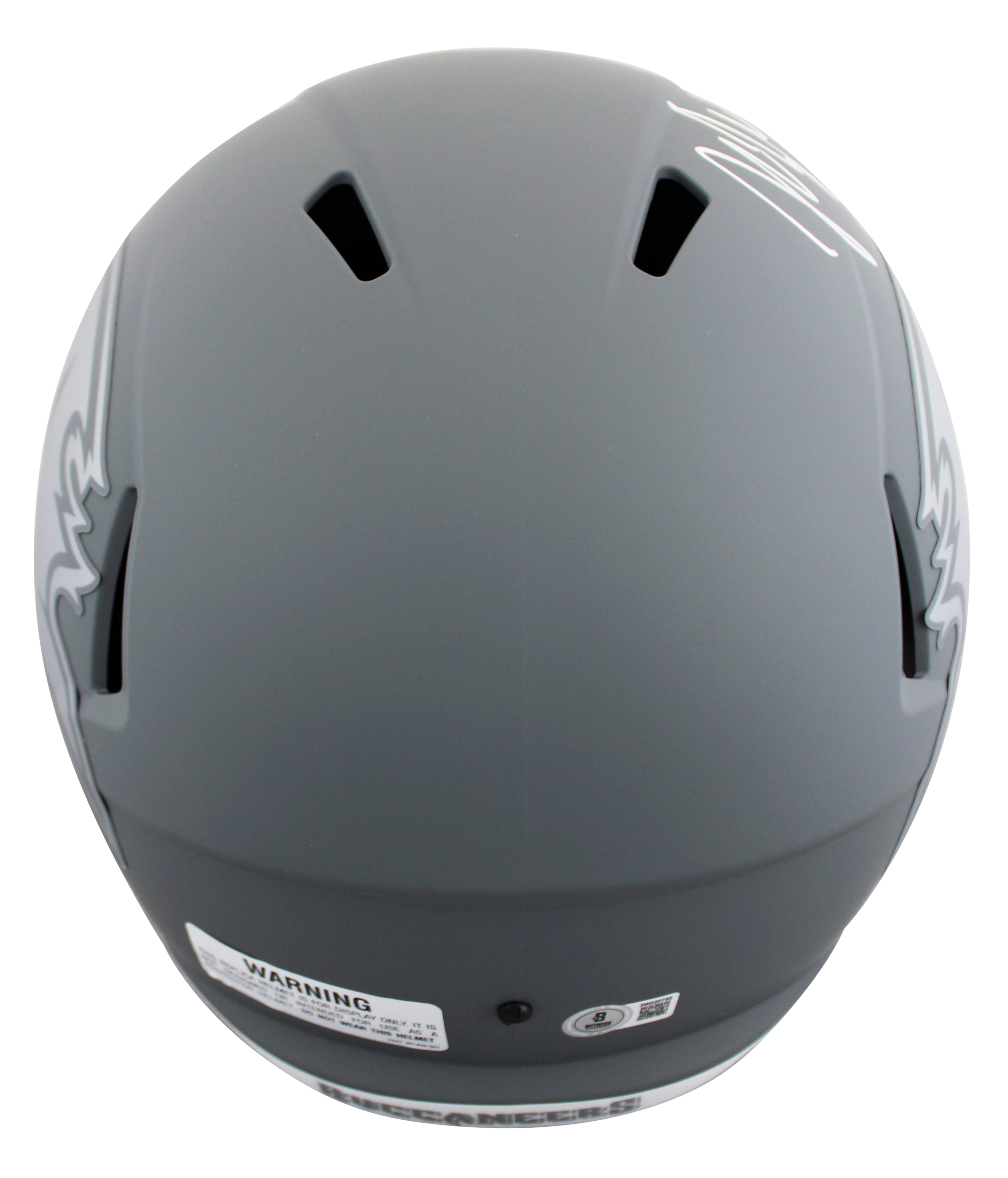 Buccaneers John Lynch "HOF 21" Signed Slate F/S Speed Rep Helmet W/ Case BAS Wit