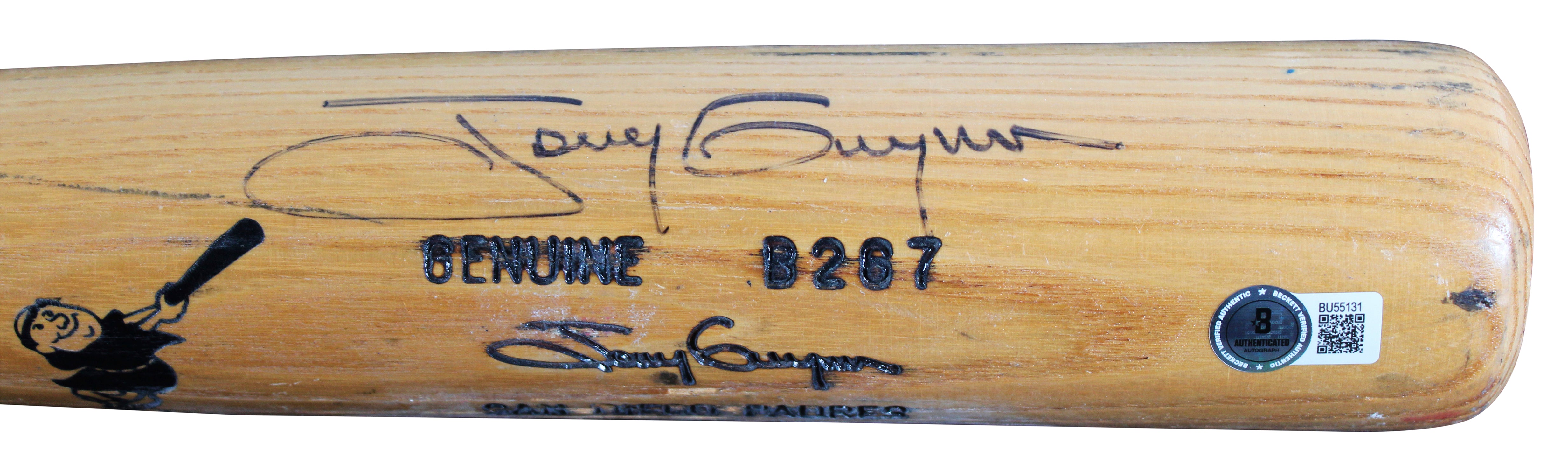 Padres Tony Gwynn Signed Game Used Louisville Slugger Player Model Bat BAS