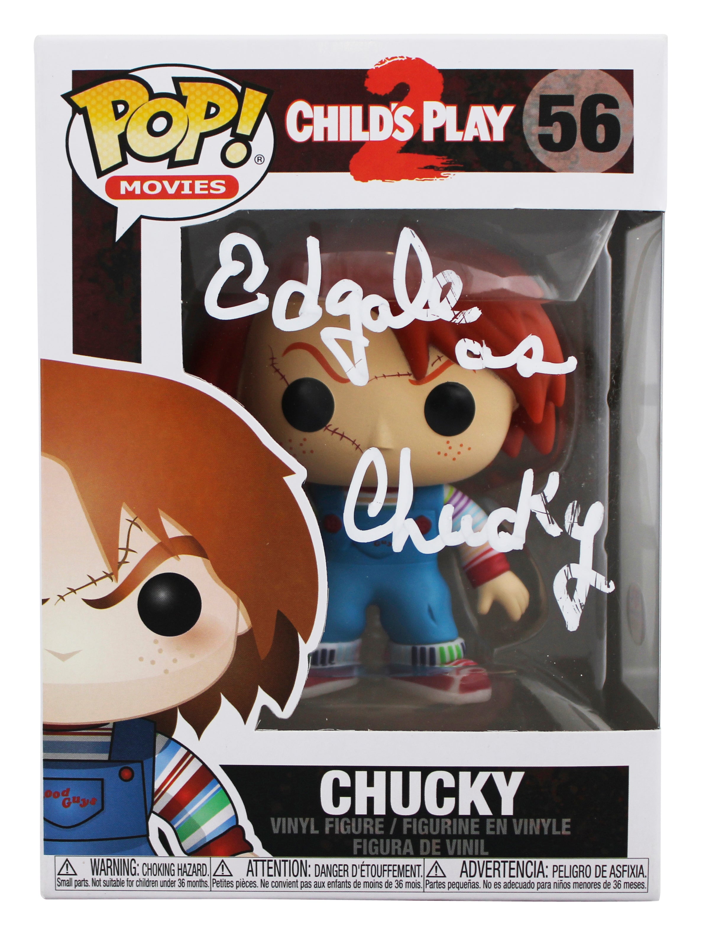 Ed Gale Child's Play 2 "Chucky" Signed Chucky #56 Funko Pop Figure PSA #1C89650