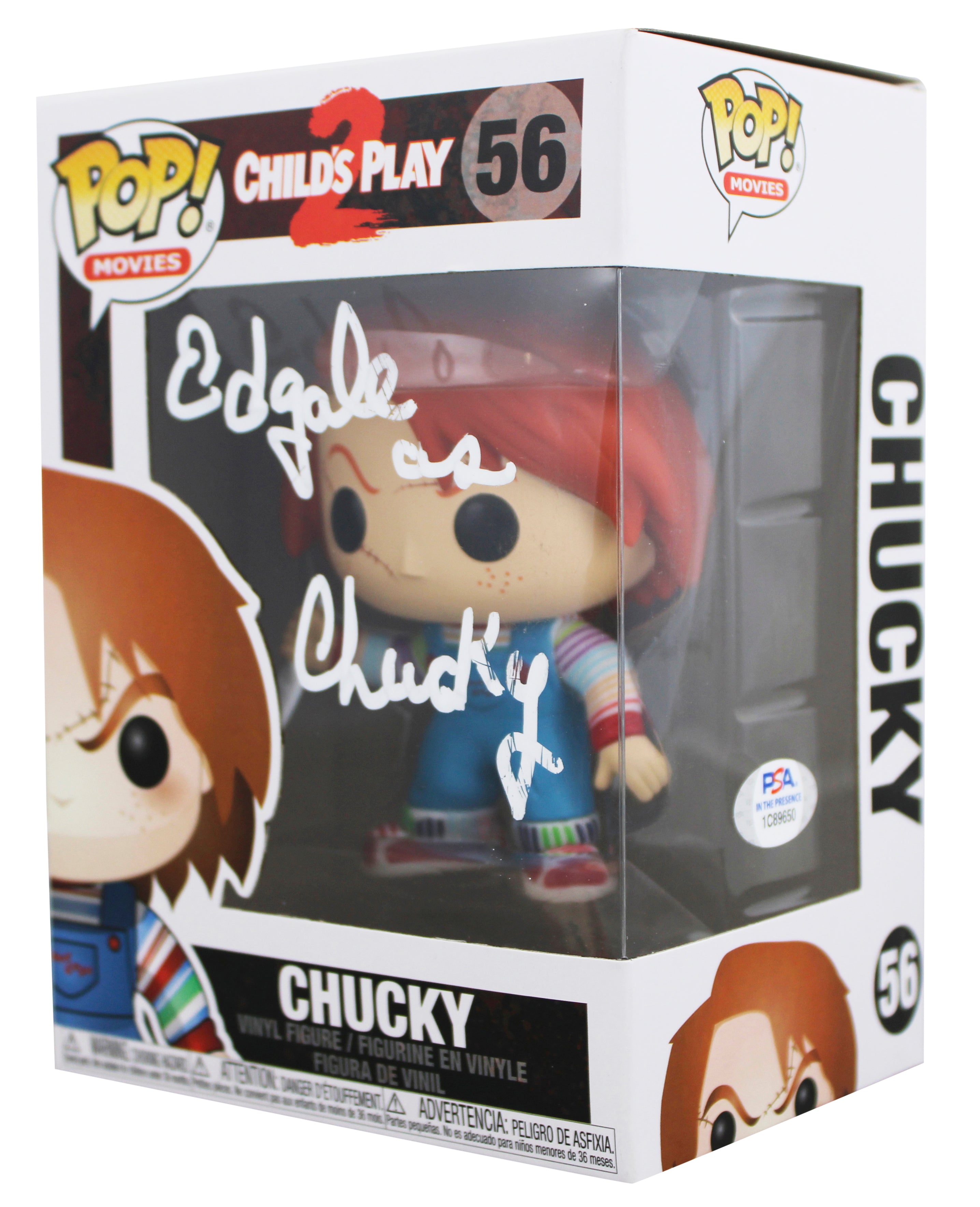 Ed Gale Child's Play 2 "Chucky" Signed Chucky #56 Funko Pop Figure PSA #1C89650
