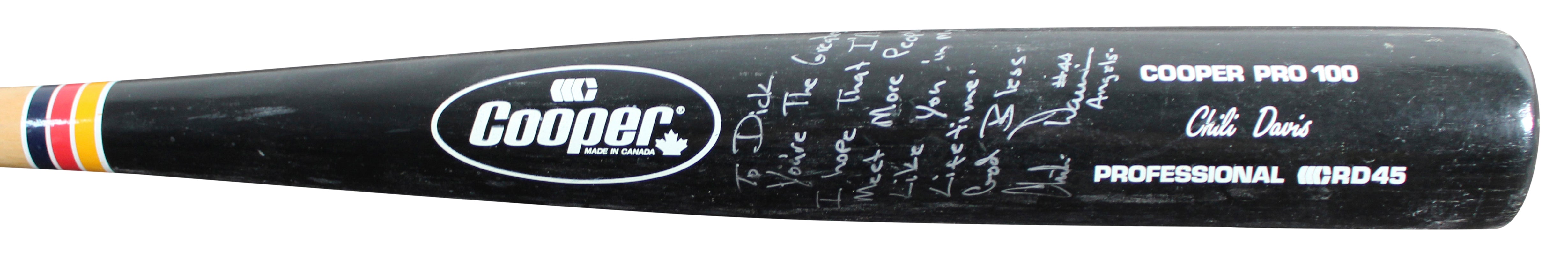 Giants Chili Davis Signed Game Used Cooper Pro 100 Player Model Bat BAS #BU55133