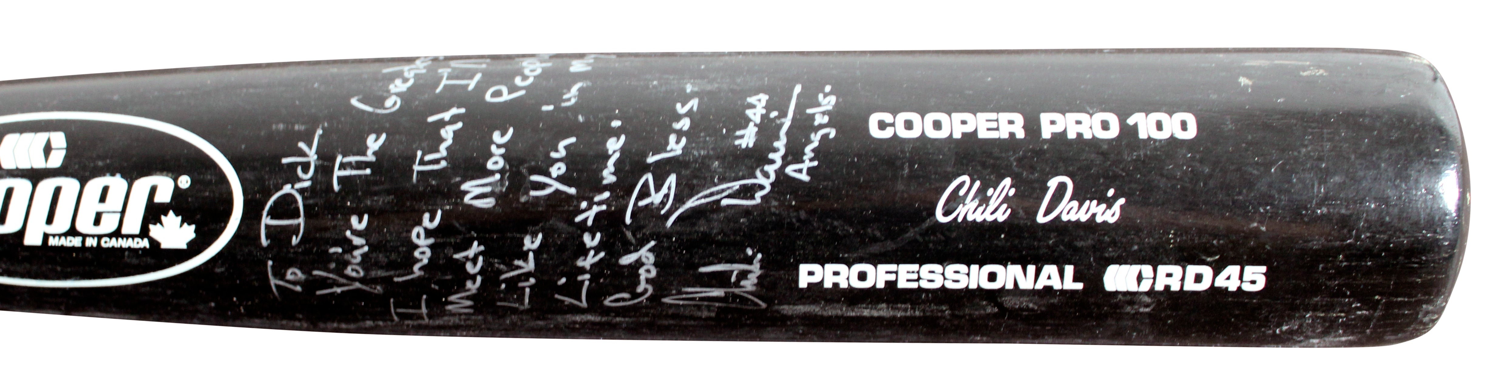 Giants Chili Davis Signed Game Used Cooper Pro 100 Player Model Bat BAS #BU55133