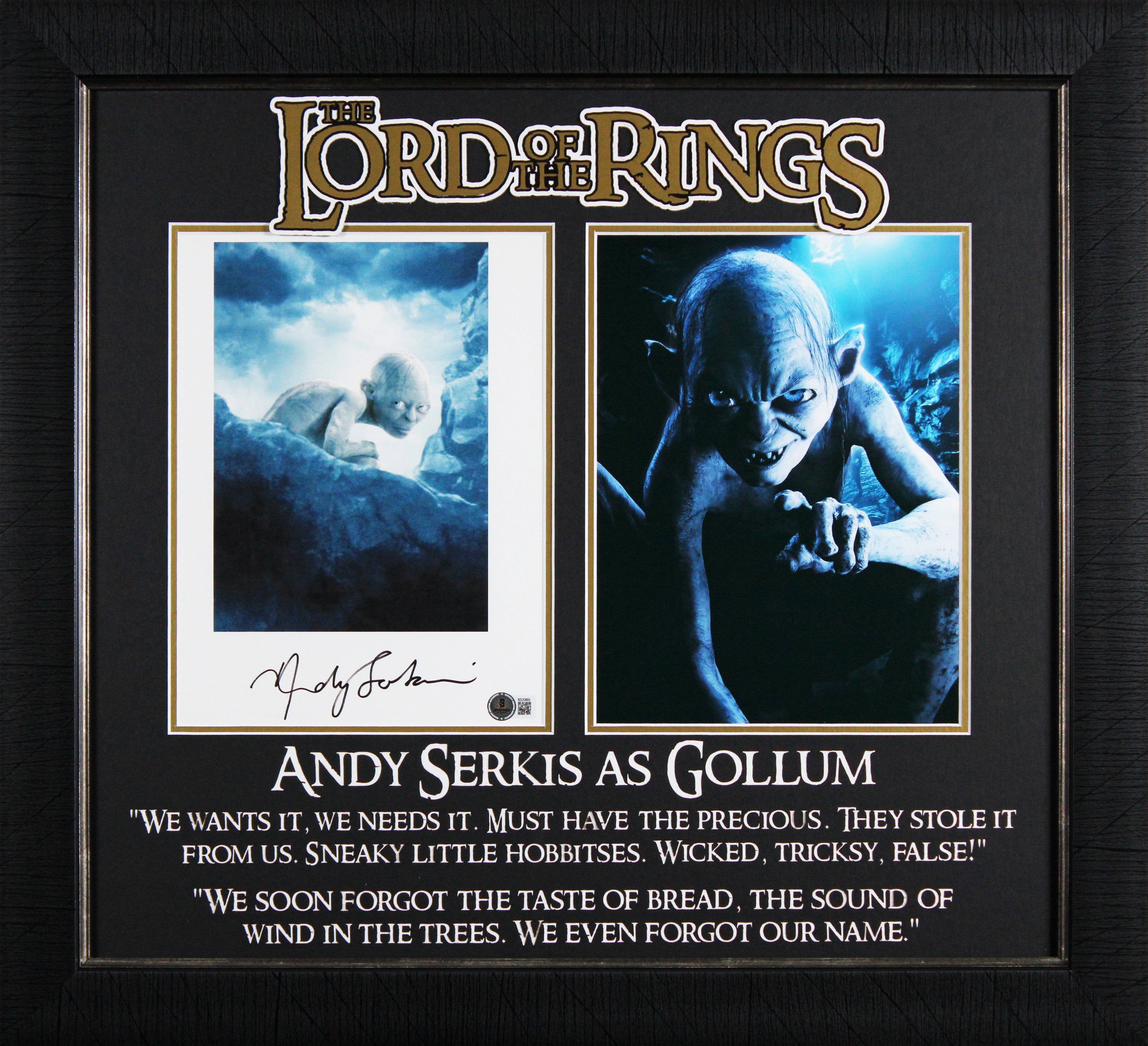 Andy Serkis Lord of the Rings Authentic Signed 8.5x11 Framed Photo BAS #BS20869