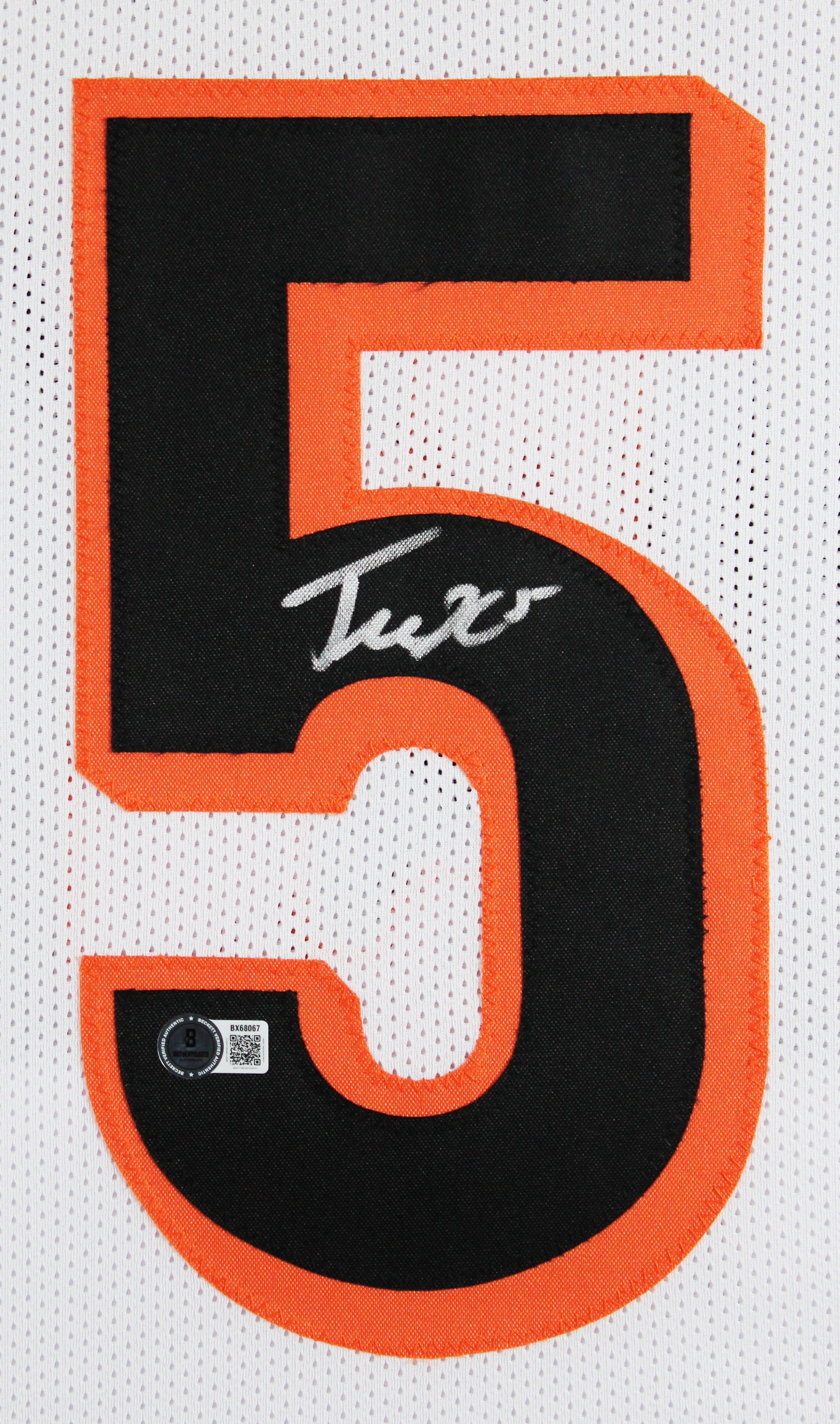 Tee Higgins Authentic Signed White Pro Style Framed Jersey Autographed BAS