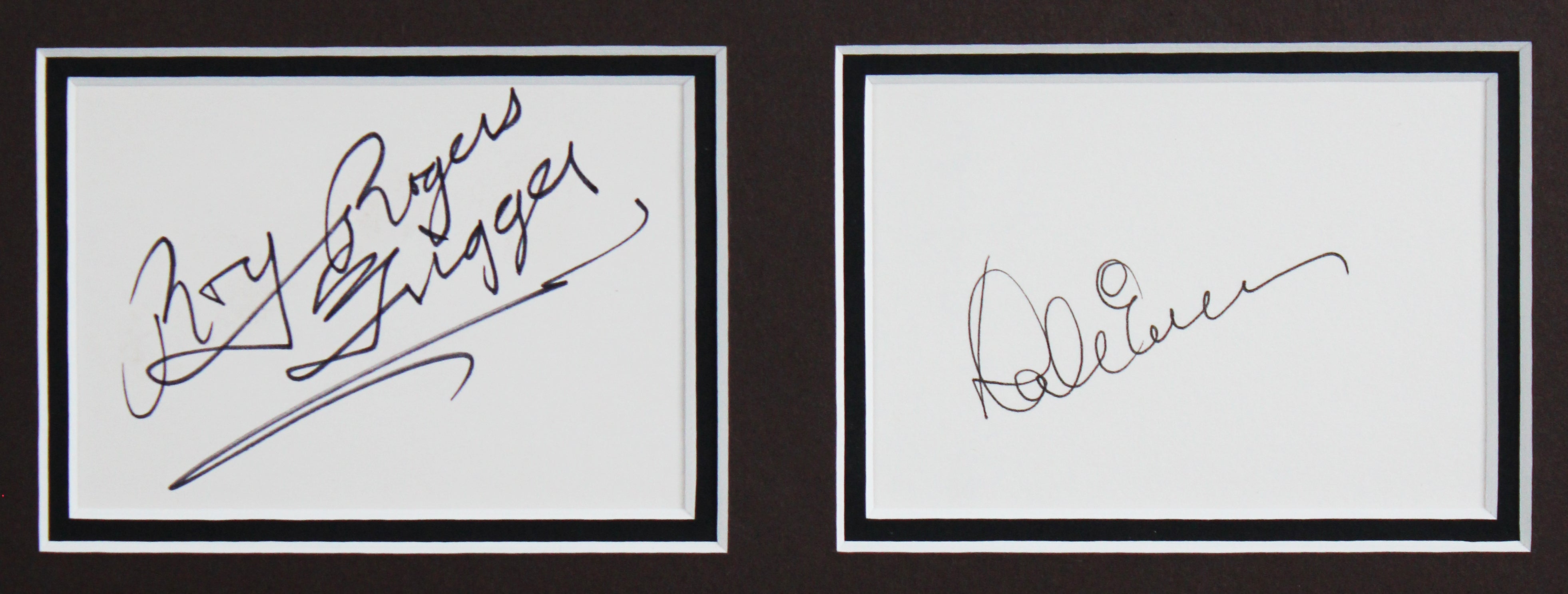 Dale Evans & Roy Rogers Hollywood Canteen Signed Framed Display BAS LOA