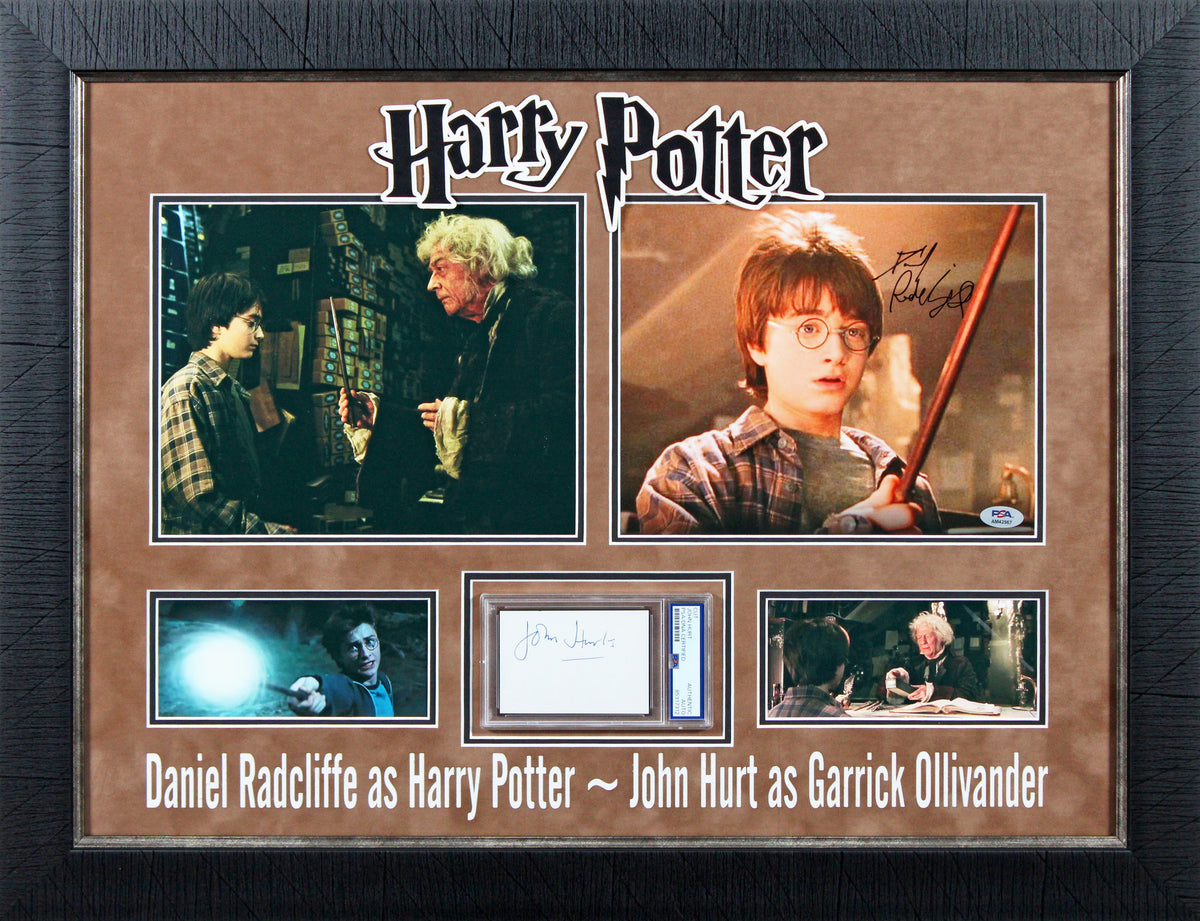 Daniel Radcliffe & John Hurt Harry Potter Authentic Signed Framed Display PSA/DNA