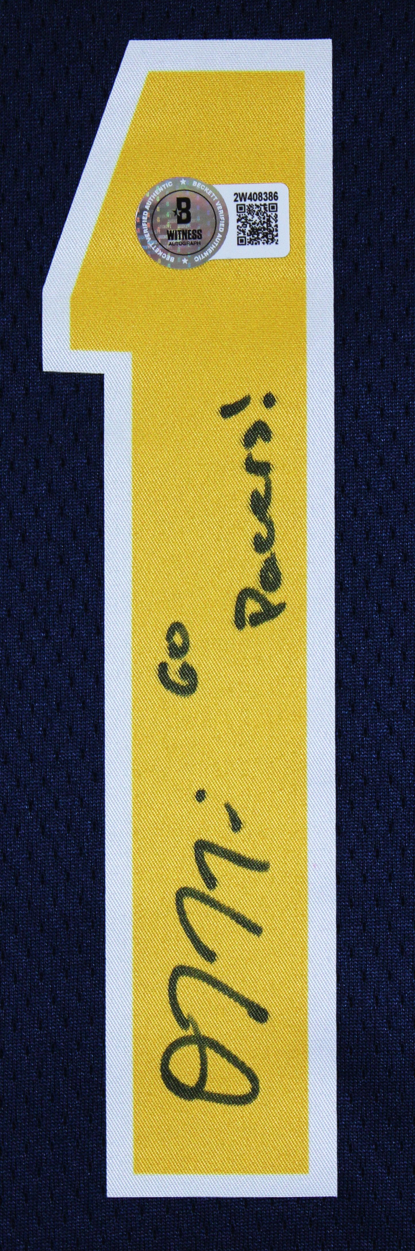 Obi Toppin "Go Pacers!" Authentic Signed Navy Pro Style Jersey BAS Witnessed