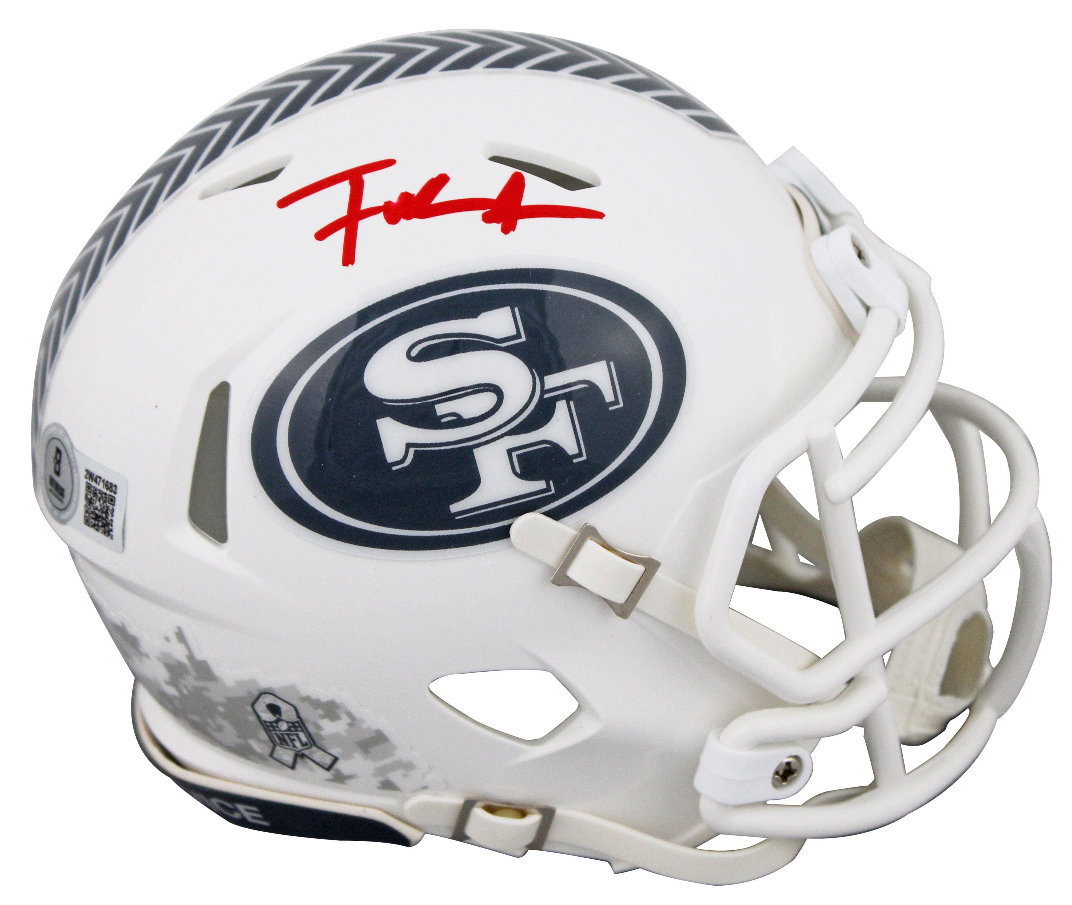 49ers Frank Gore Signed Salute To Service III Speed Mini Helmet W/ Case BAS Wit