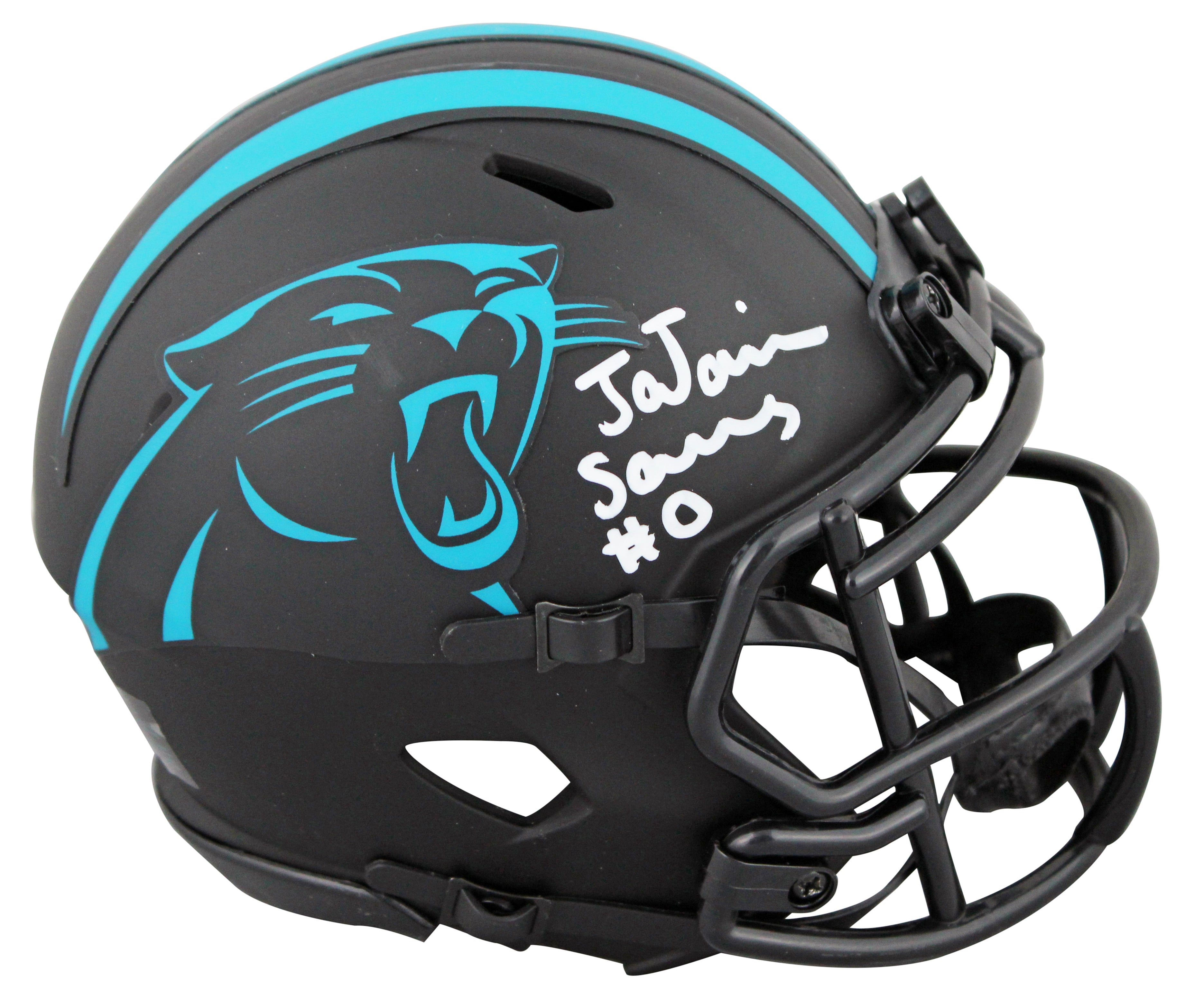 Panthers Ja'Tavion Sanders Signed Eclipse Speed Mini Helmet W/ Case BAS Witness