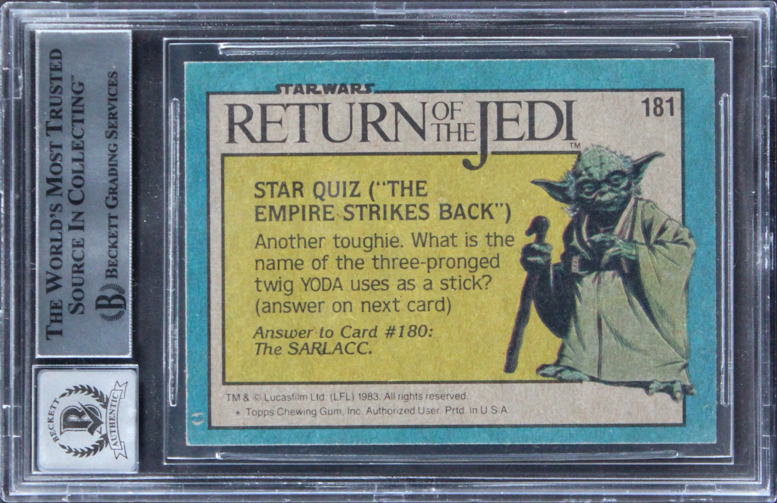 Star Wars (3) Prowse +2 Signed 1983 SW ROTJ #181 Card Auto Grade 10! BAS Slabbed