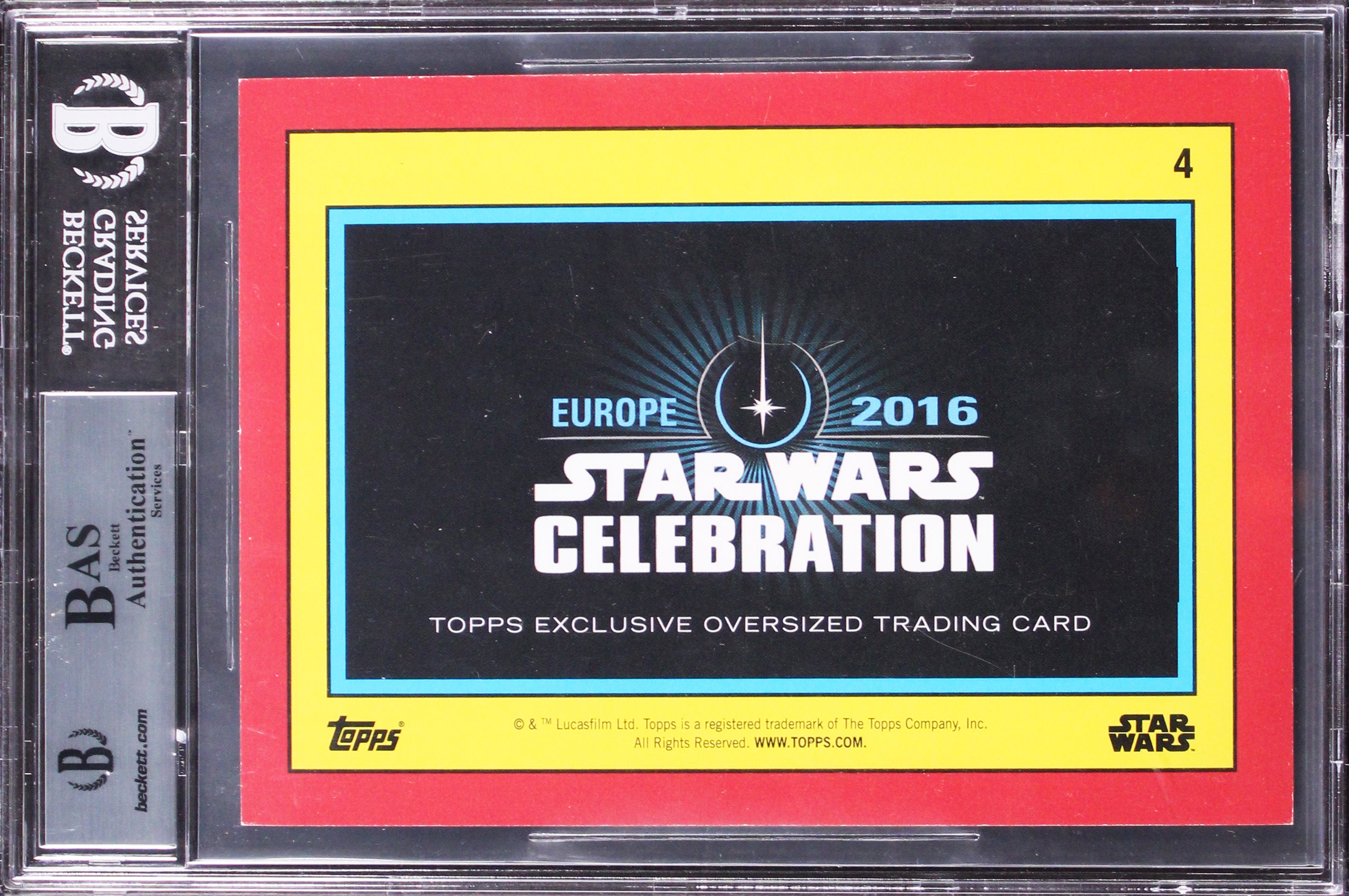 Star Wars (5) Bulloch, Harris, +3 Signed 2016 Star Wars EU OS #4 Card BAS Slab