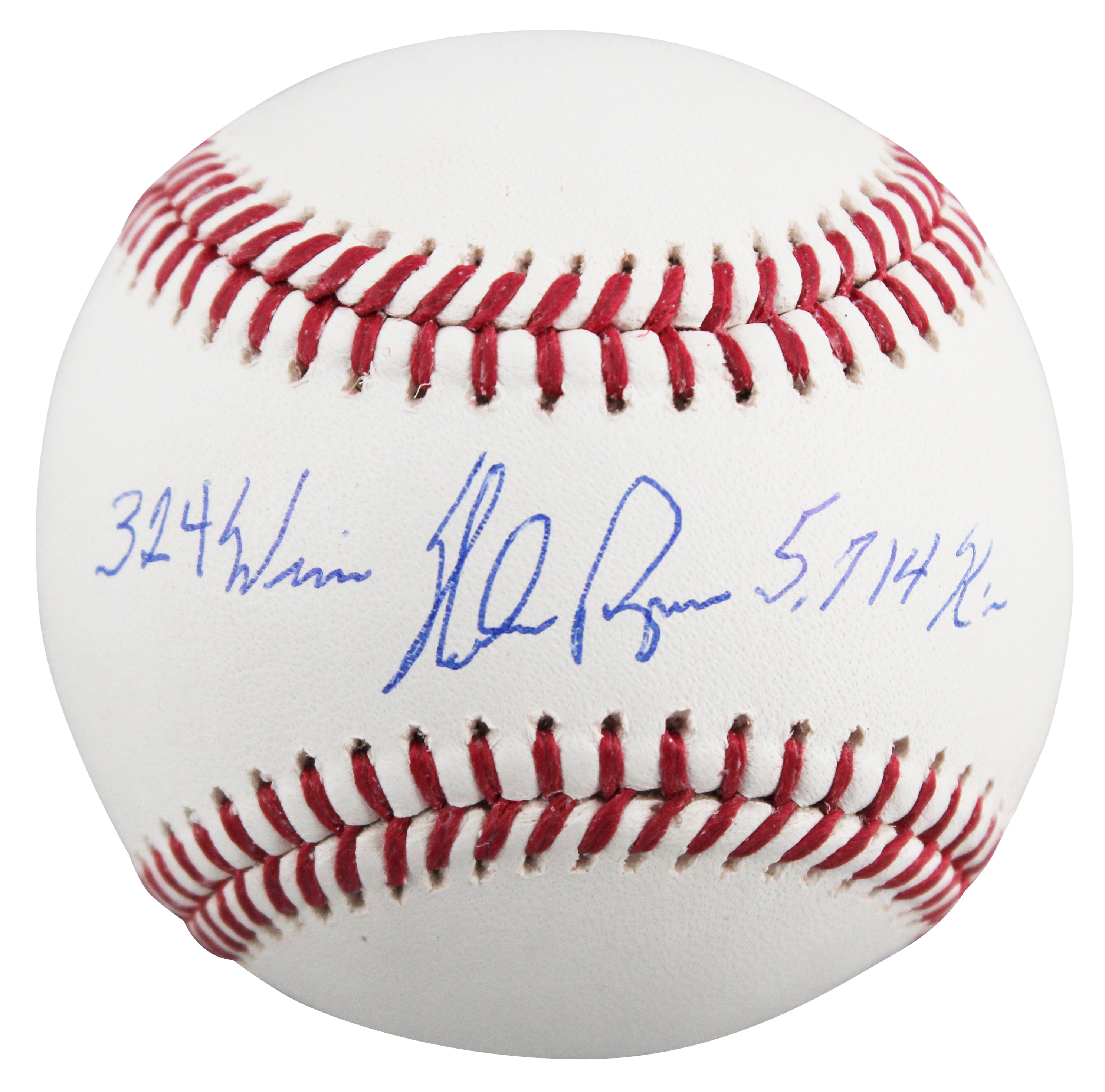 Rangers Nolan Ryan "5714 K's, 324 Wins" Authentic Signed Oml Baseball BAS