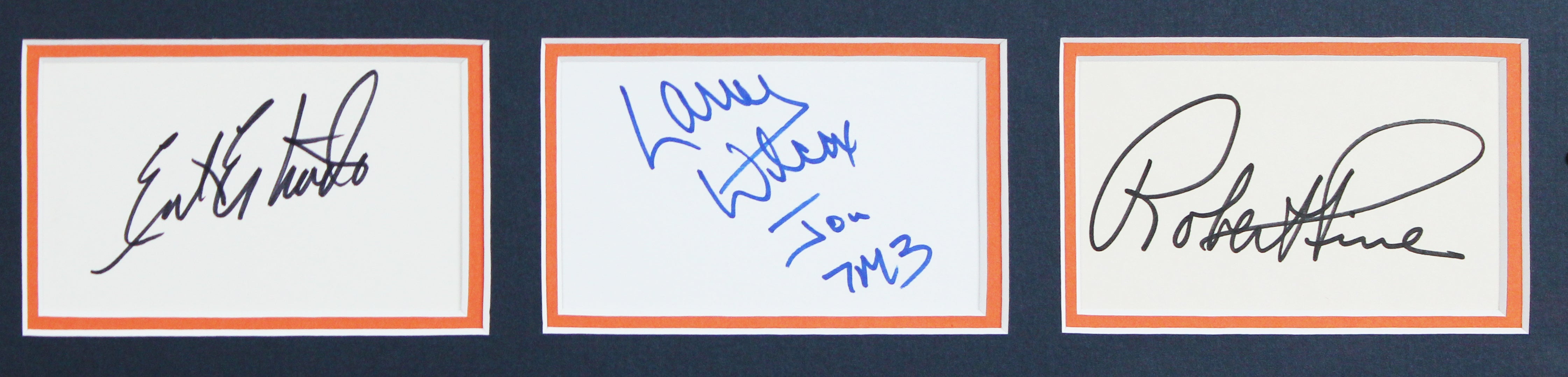 CHiPS (3) Estrada, Wilcox & Pine Signed 3x5 Index Card Framed Display BAS