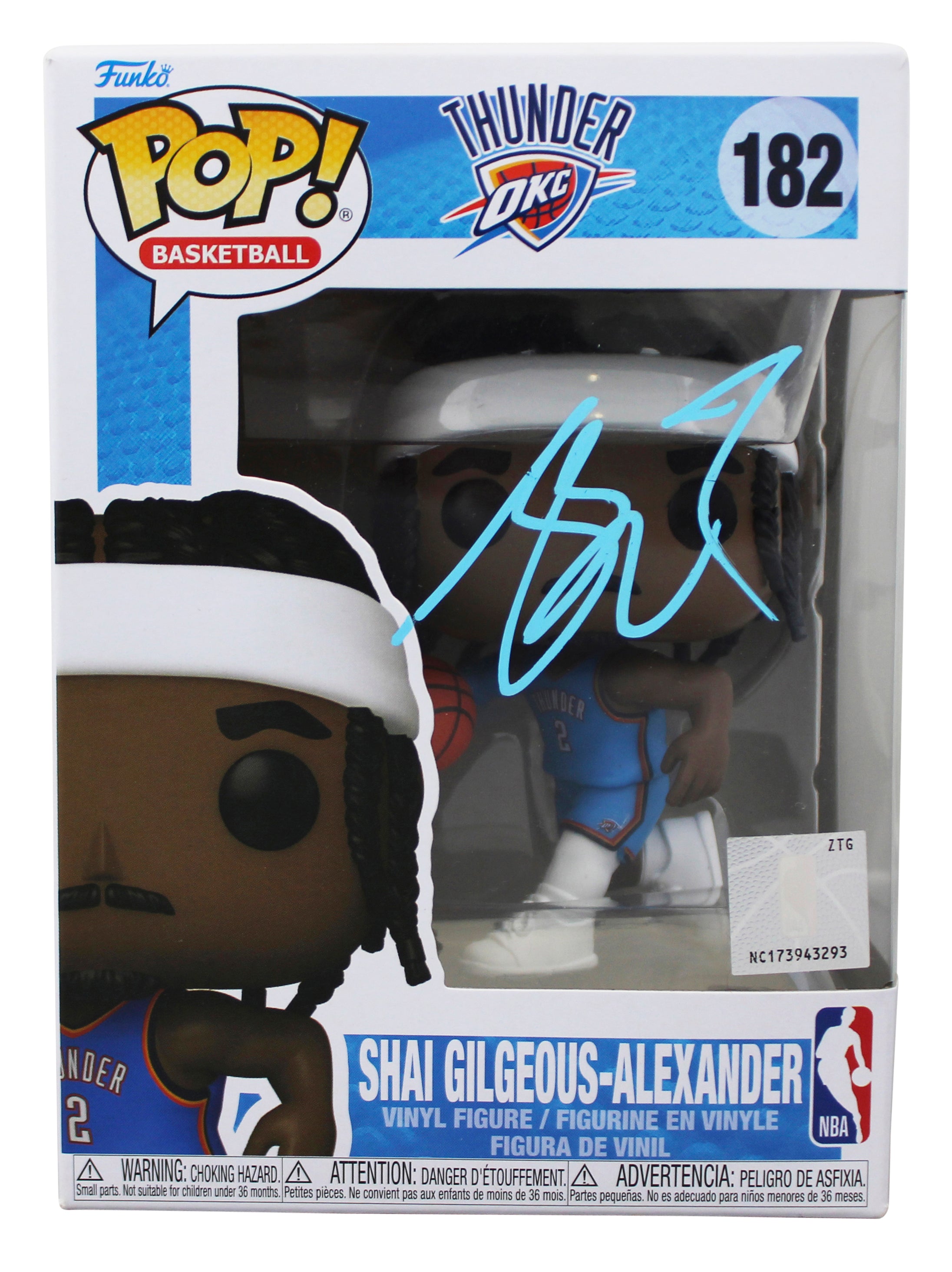 Thunder Shai Gilgeous-Alexander Signed #182 Funko Pop Vinyl Figure JSA #CA34584