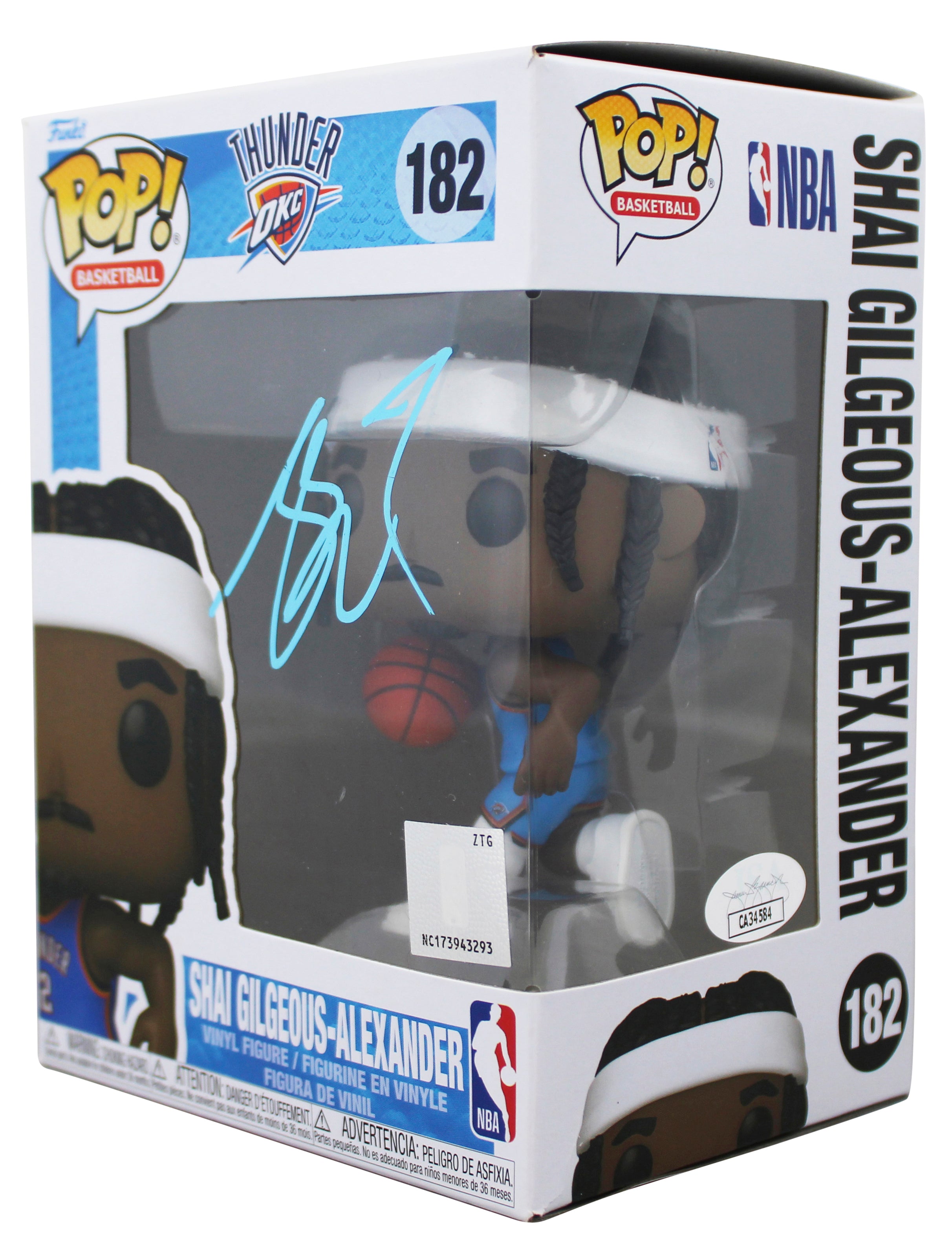 Thunder Shai Gilgeous-Alexander Signed #182 Funko Pop Vinyl Figure JSA #CA34584