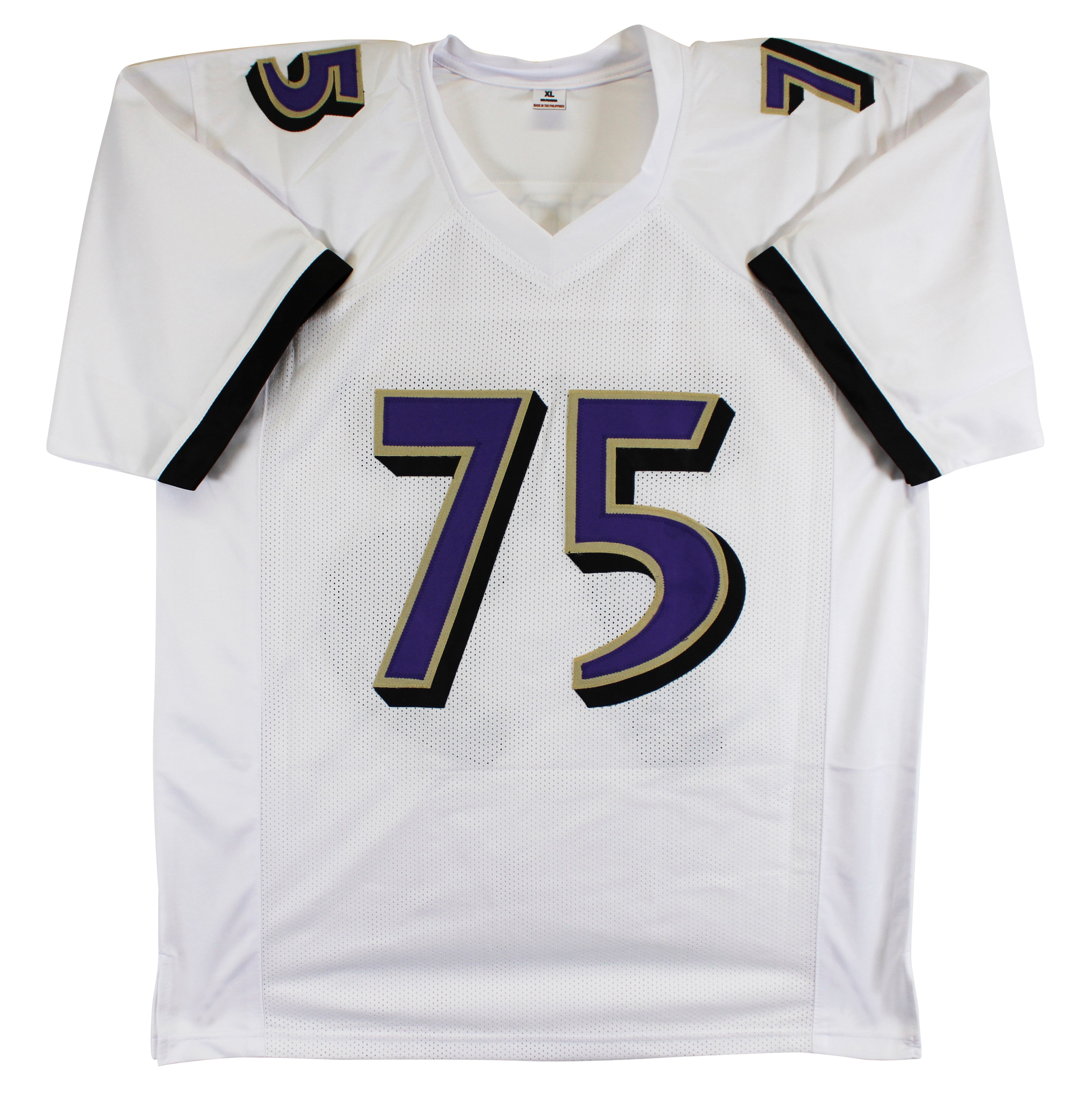 Jonathan Ogden "HOF 13" Authentic Signed White Pro Style Jersey BAS Witnessed 2