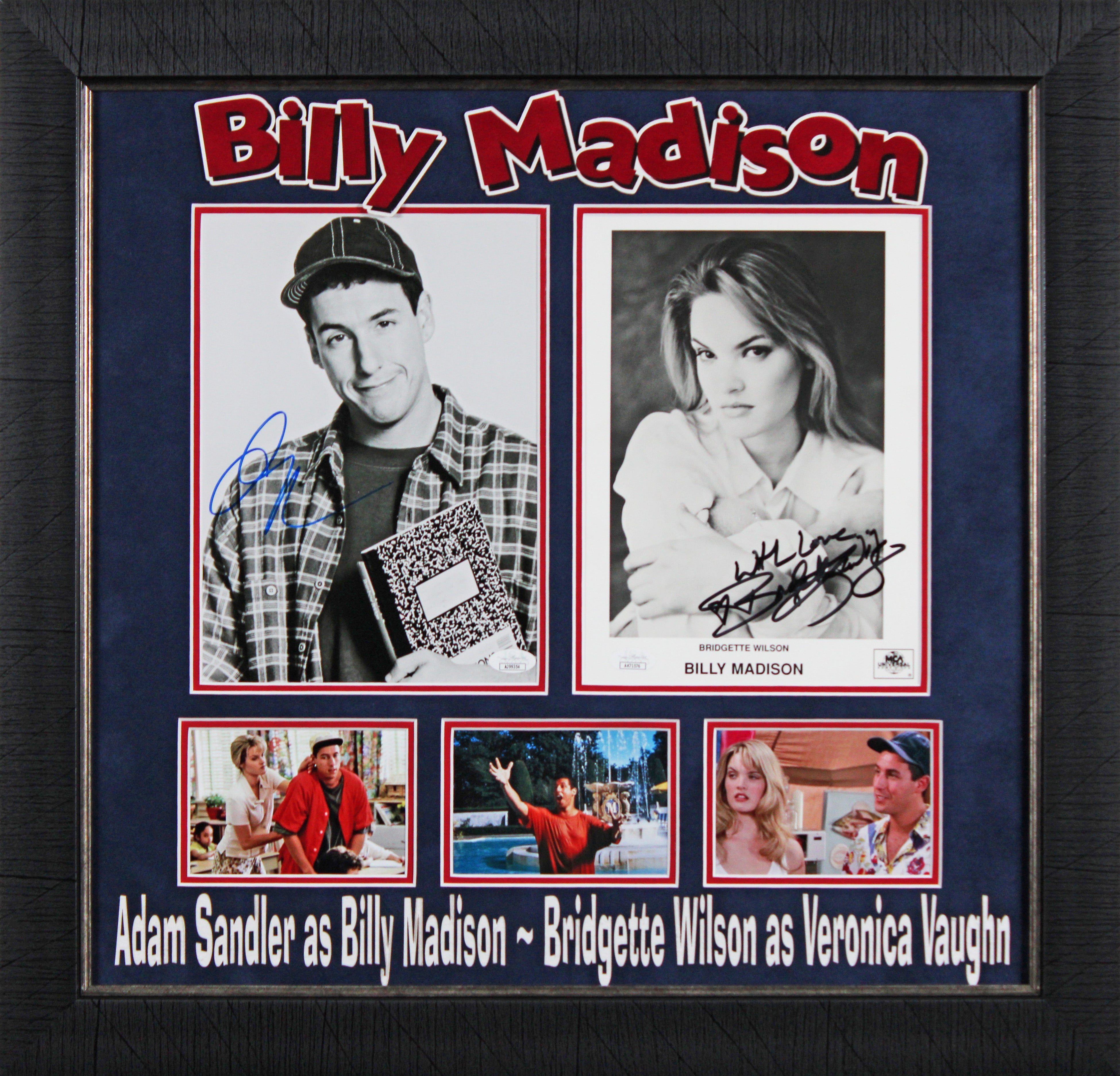 Adam Sandler & Bridgette Wilson Billy Madison Authentic Signed 8x10 Photo BAS