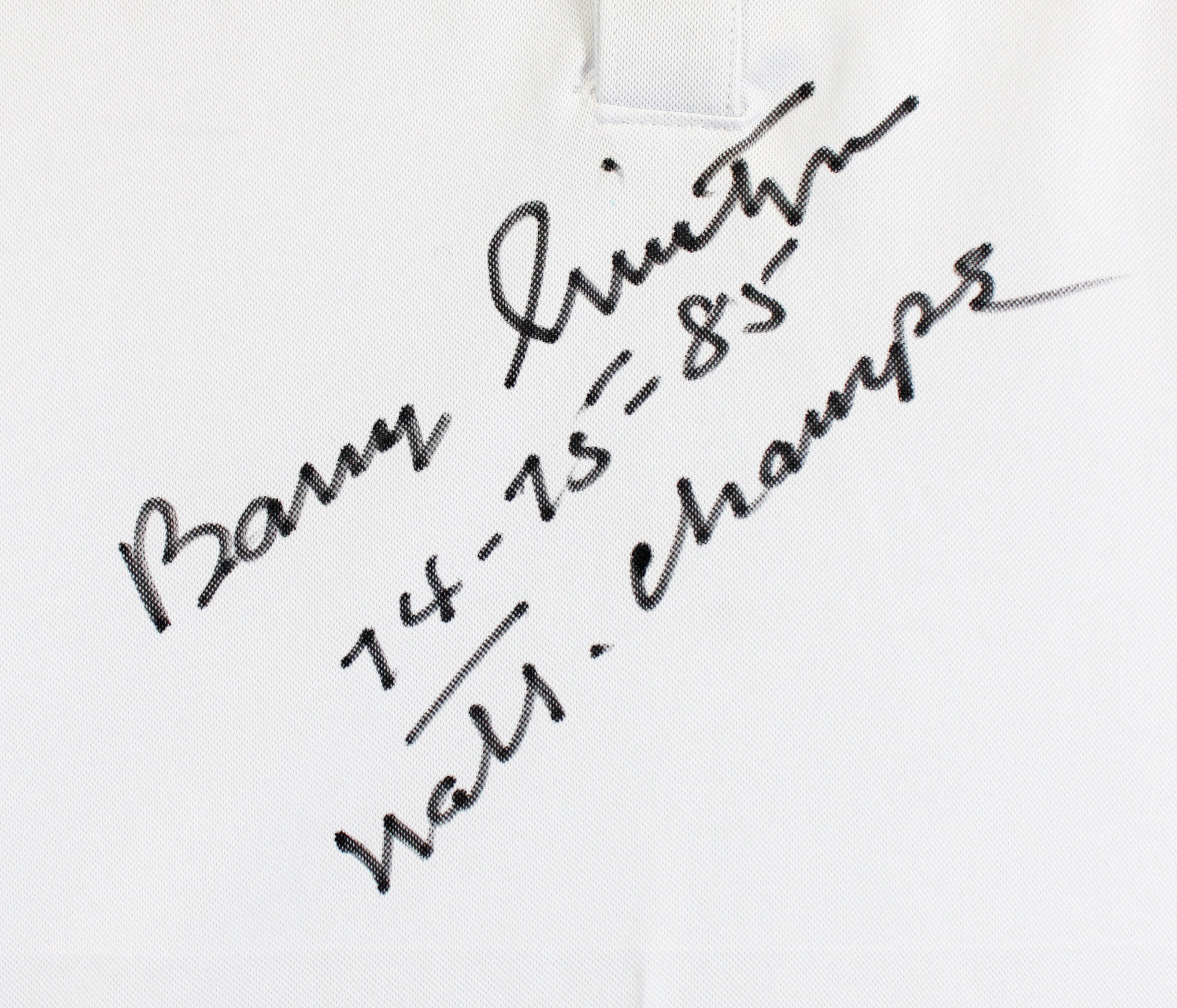 Oklahoma Barry Switzer "74-75-88 Natl Champs" Signed White Polo Shirt BAS Wit