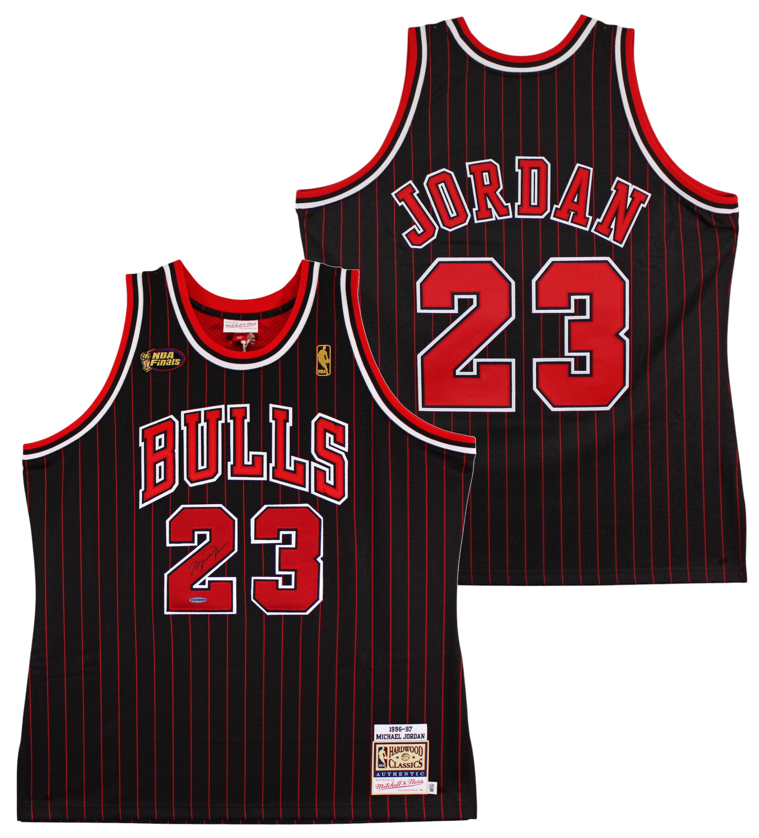 Bulls Michael Jordan Signed 96-97 Black M&N HWC Authentic Jersey UDA #BAH60383